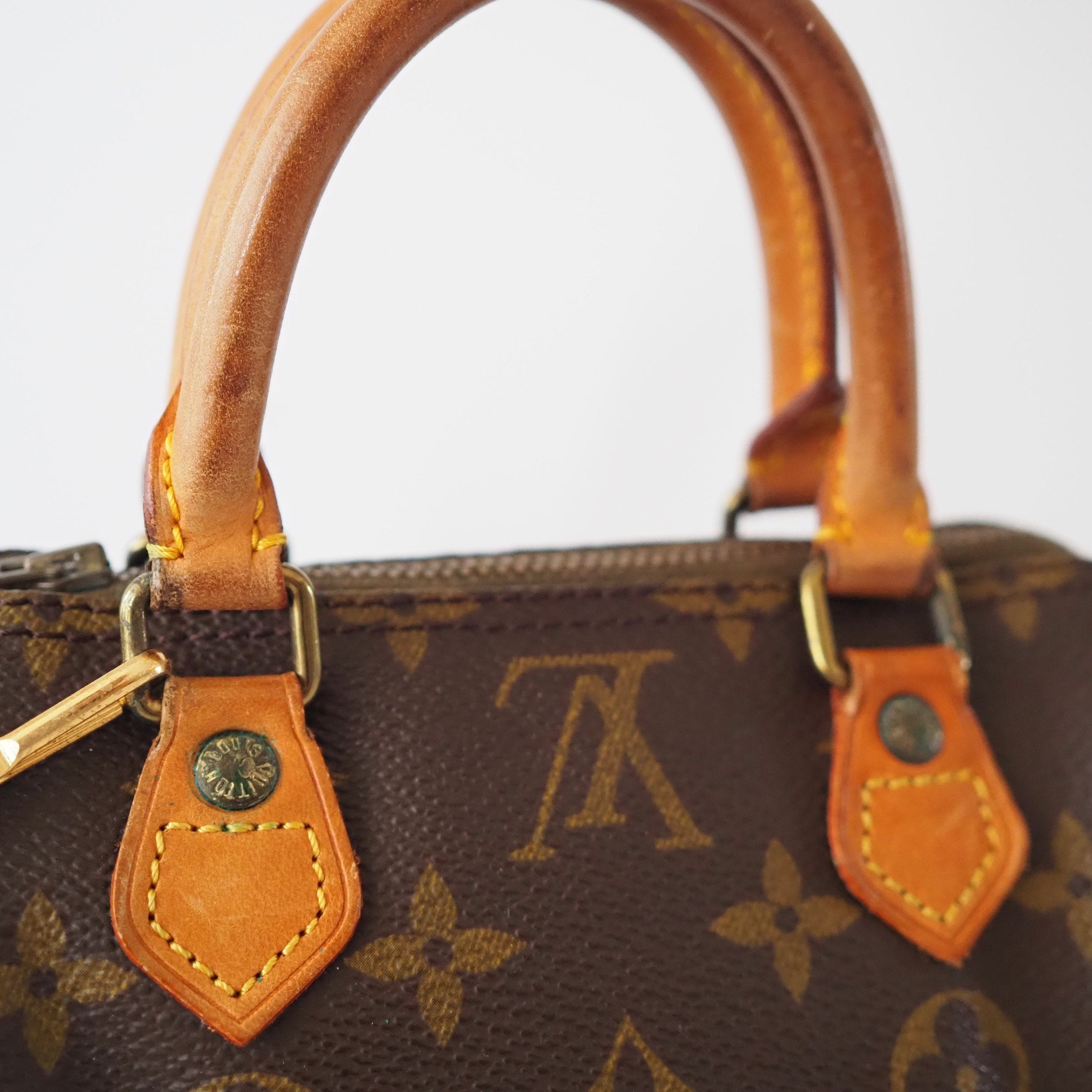 LOUIS VUITTON Monogram Mini Speedy Hand Shoulder Bag M41534 Brown Authentic