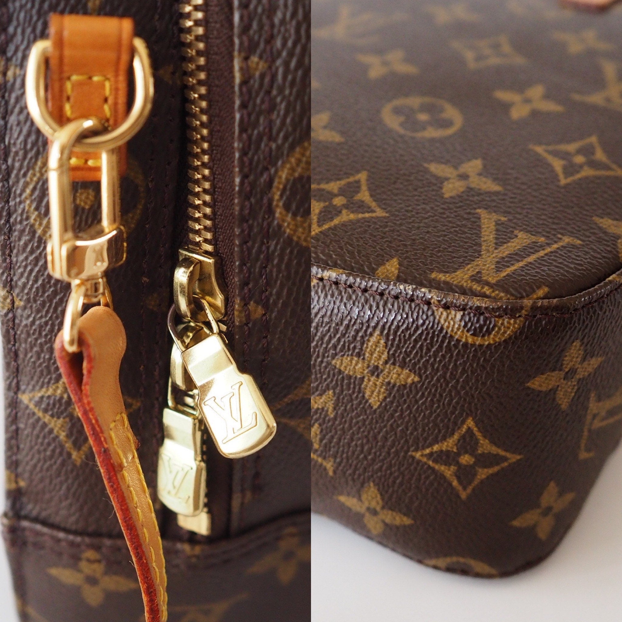 LOUIS VUITTON Monogram Spontini M47500 Shoulder Bag Brown Authentic