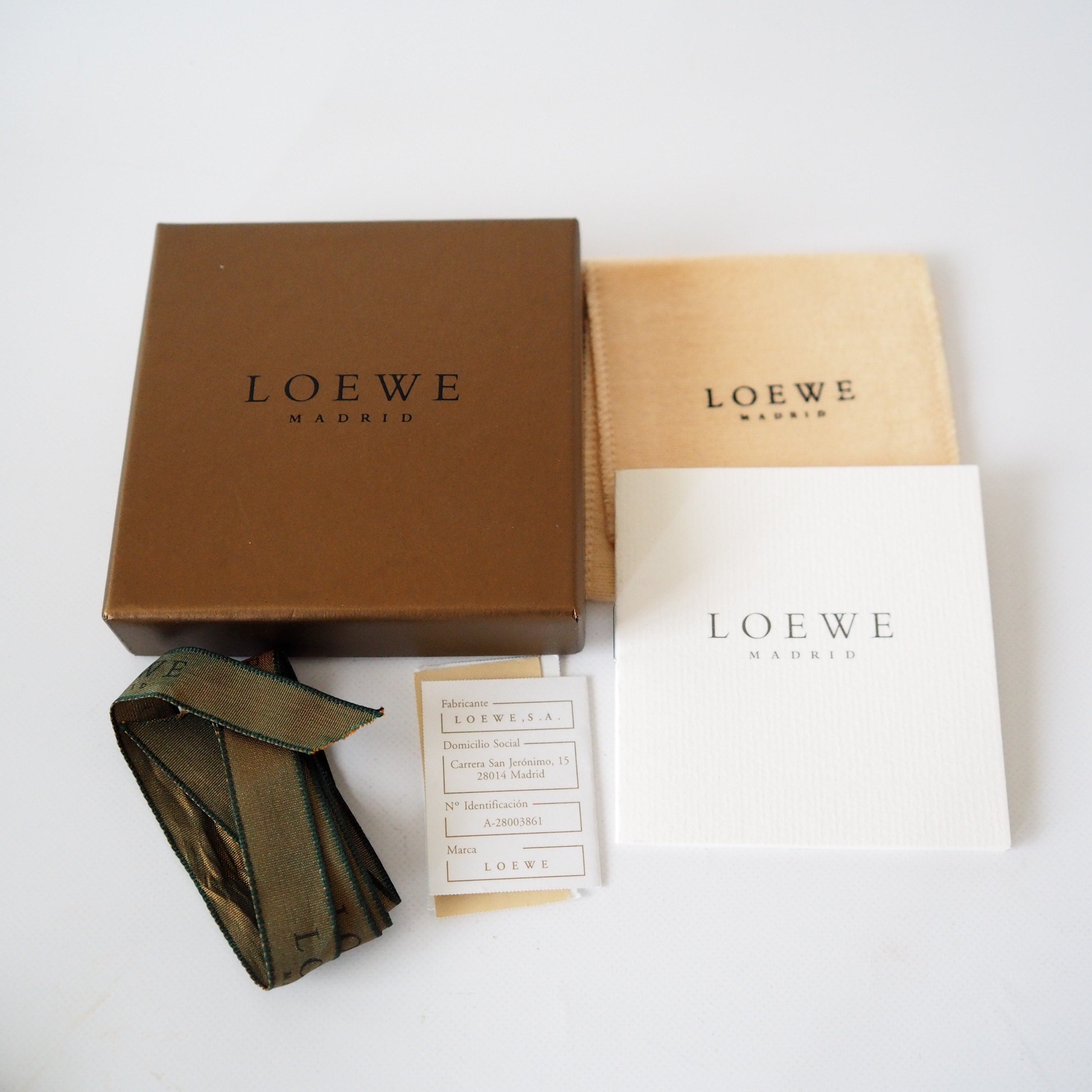 LOEWE Anagram Coin case Leather Black Authentic
