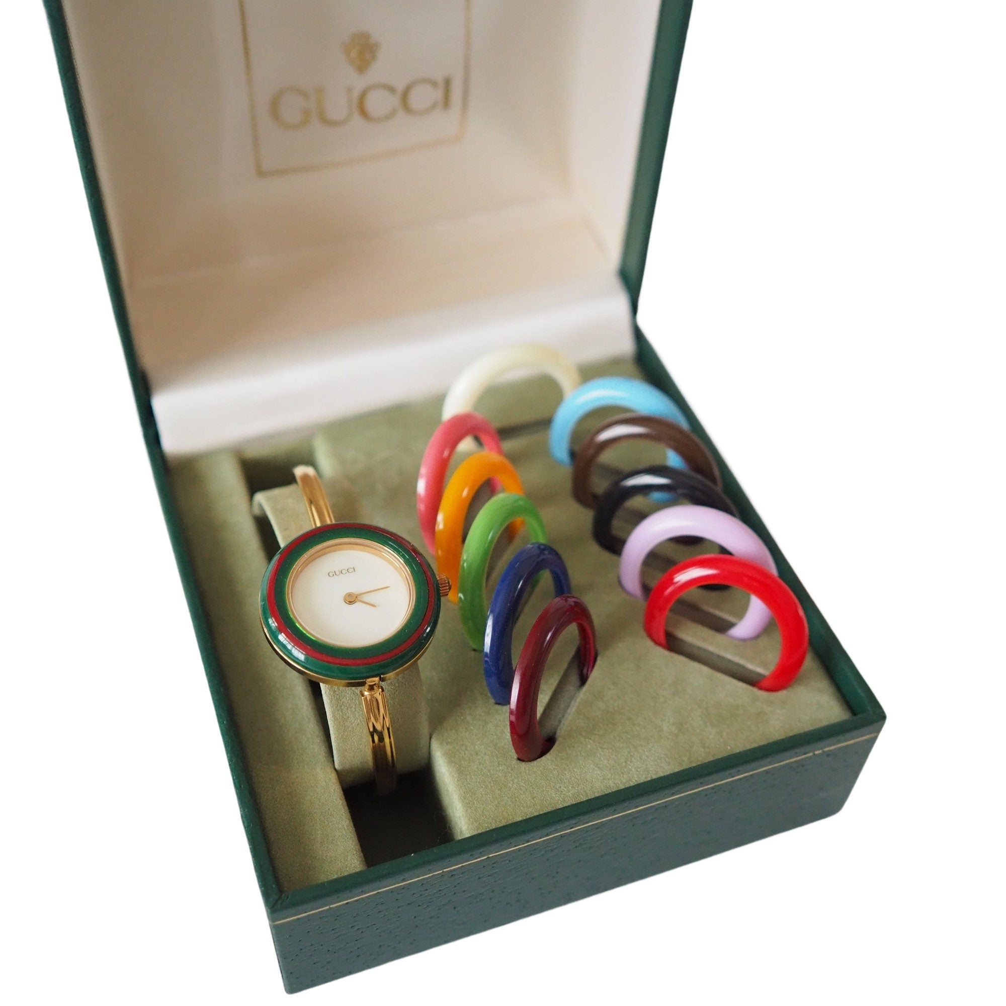 GUCCI Accessories Change Bezel 12 colors Bangle watch Wristwatch Gold