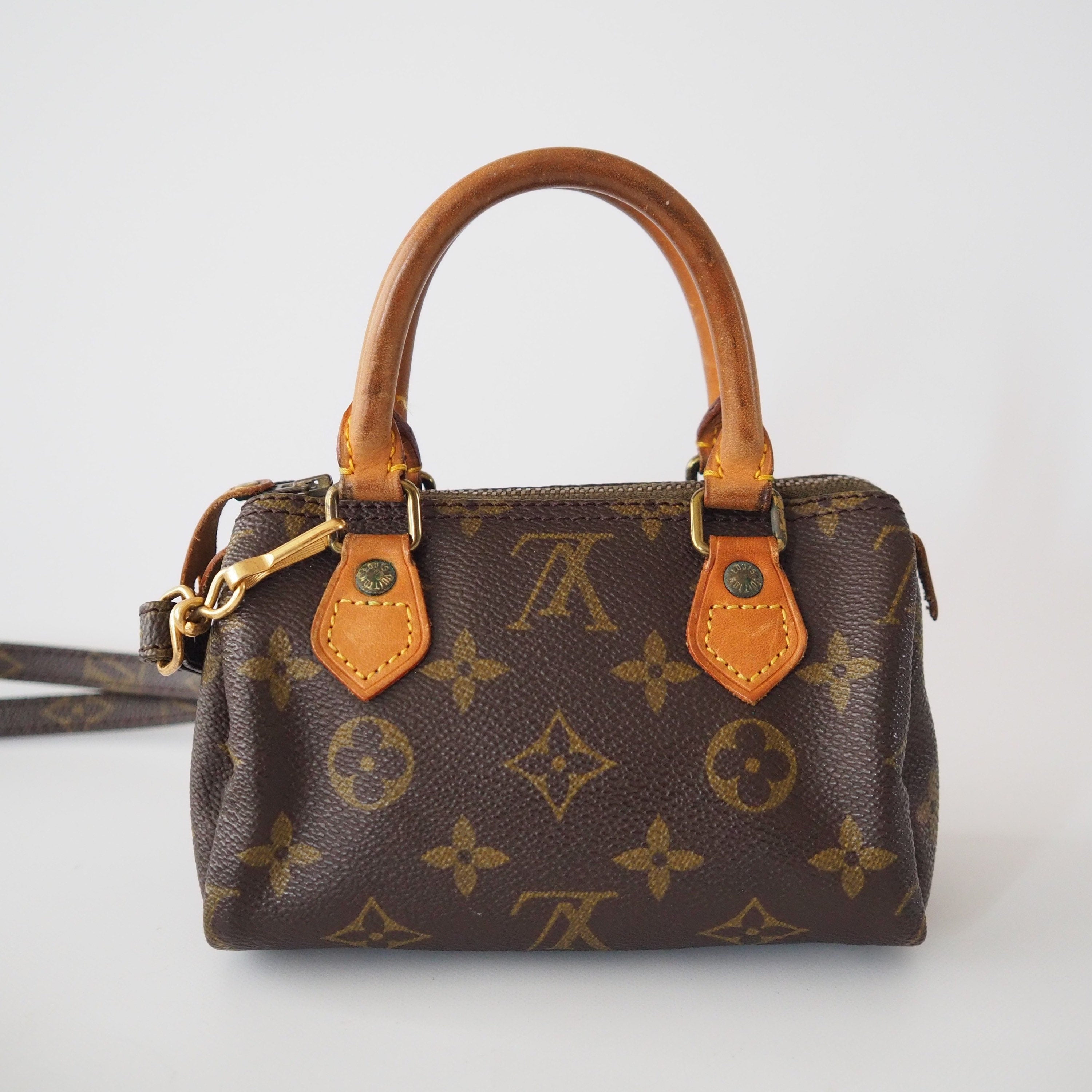 LOUIS VUITTON Monogram Mini Speedy Hand Shoulder Bag M41534 Brown Authentic