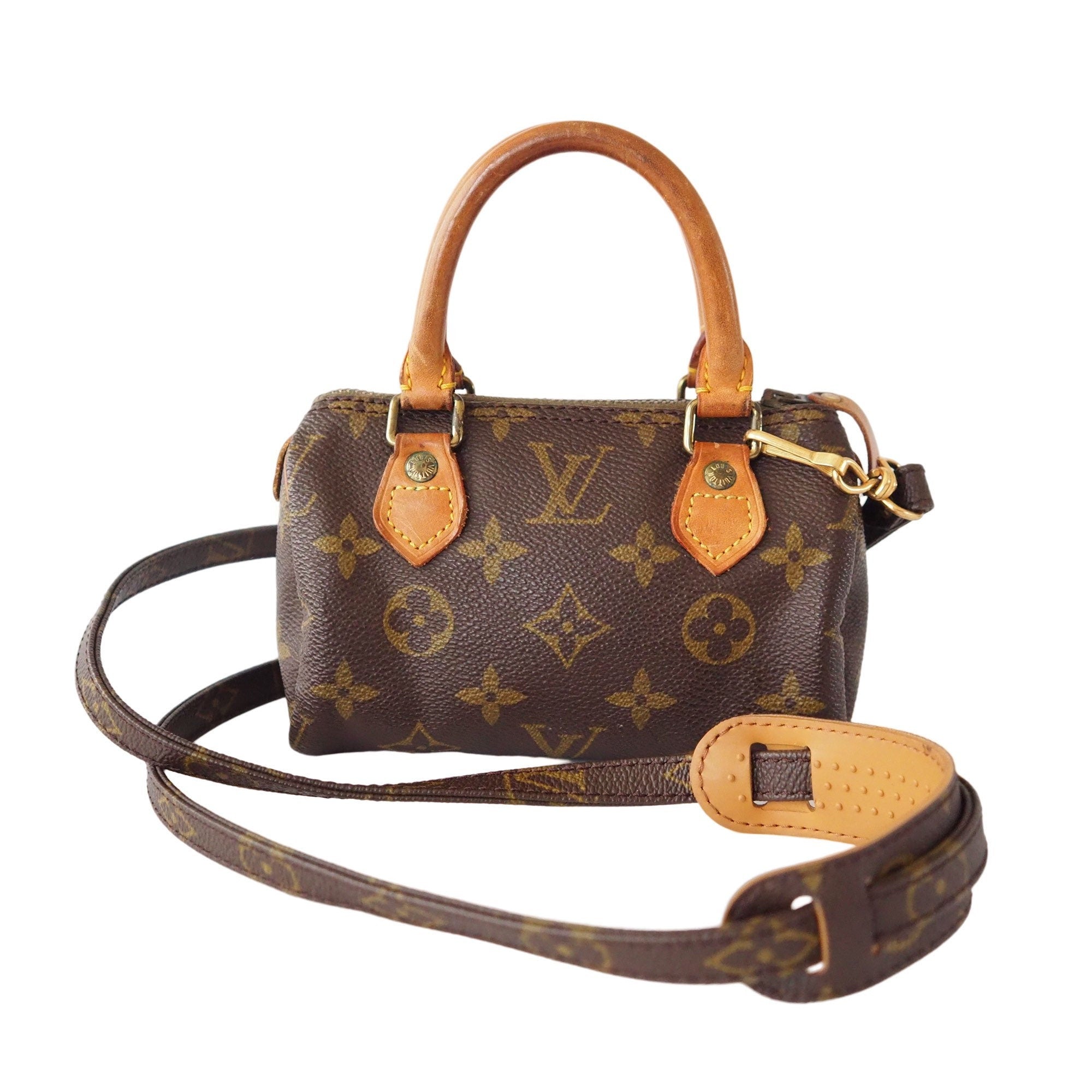 LOUIS VUITTON Monogram Mini Speedy Hand Shoulder Bag M41534 Brown Authentic