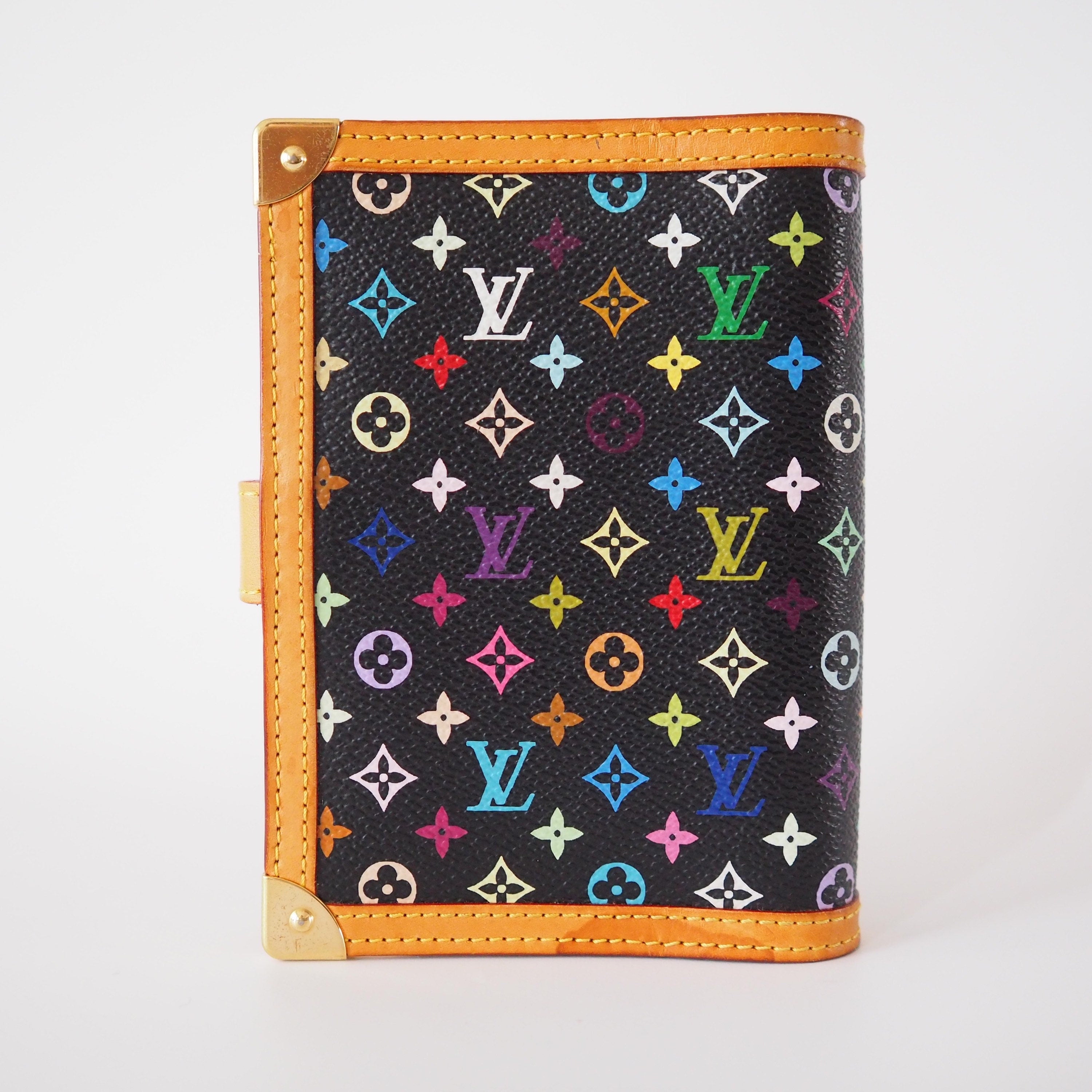 LOUIS VUITTON Monogram Multi color Agenda PM Day Planner Cover Black Lv Authentic