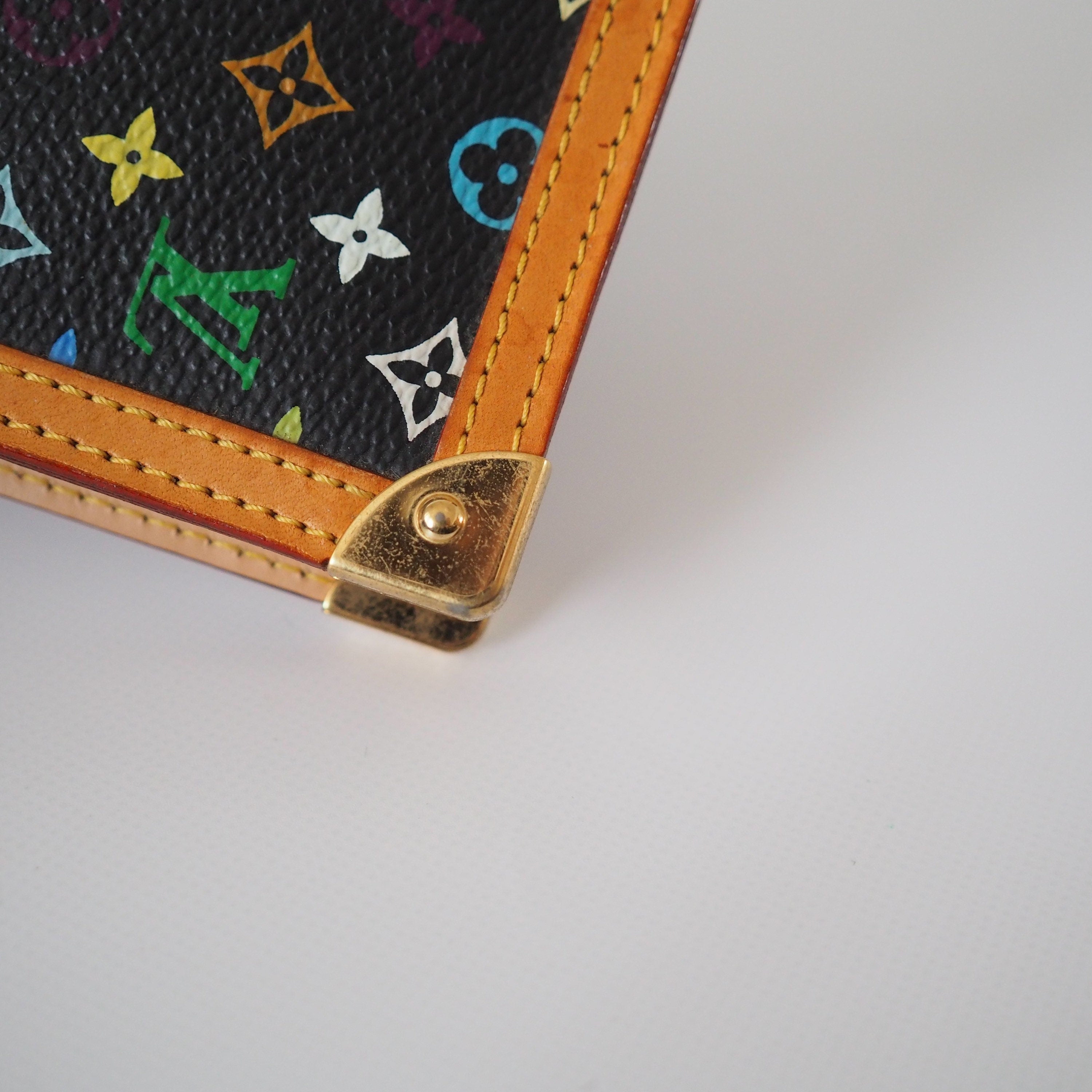 LOUIS VUITTON Monogram Multi color Agenda PM Day Planner Cover Black Lv Authentic