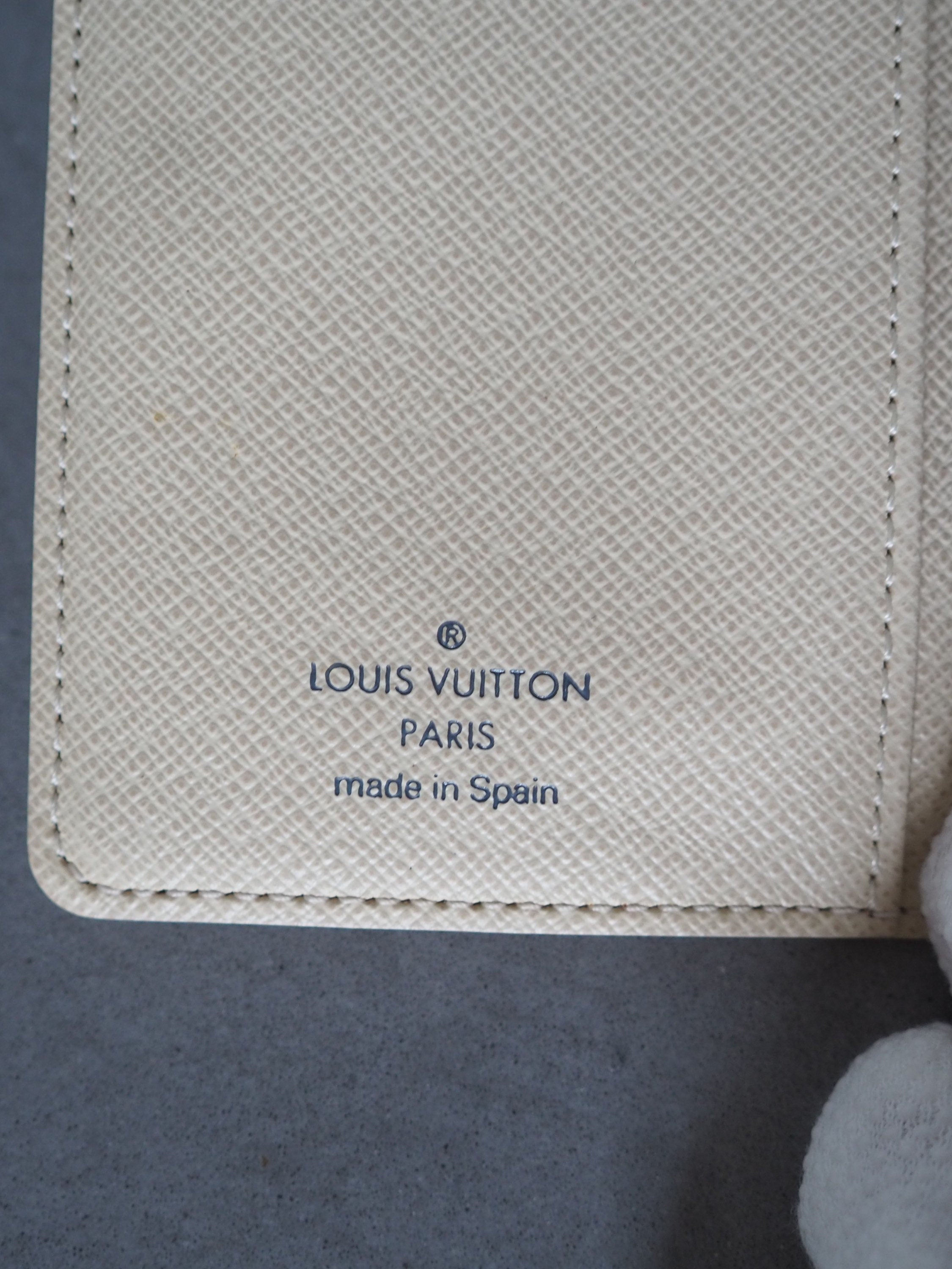 LOUIS VUITTON Damier Azur Agenda PM Day Planner Cover Lv Authentic