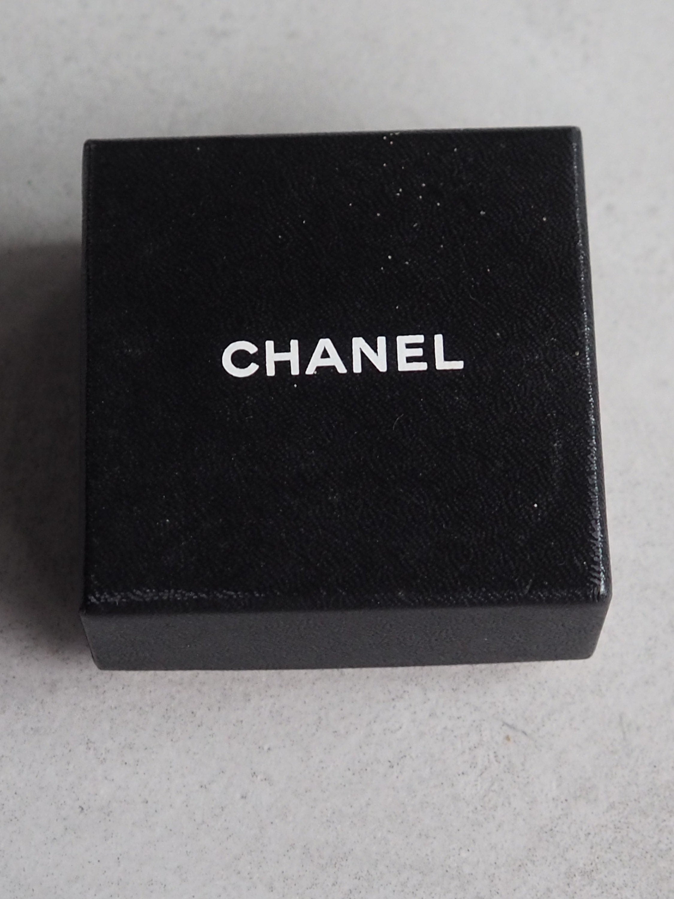 CHANEL COCO Mark Clear Miller Pierce Earrings Authentic Box