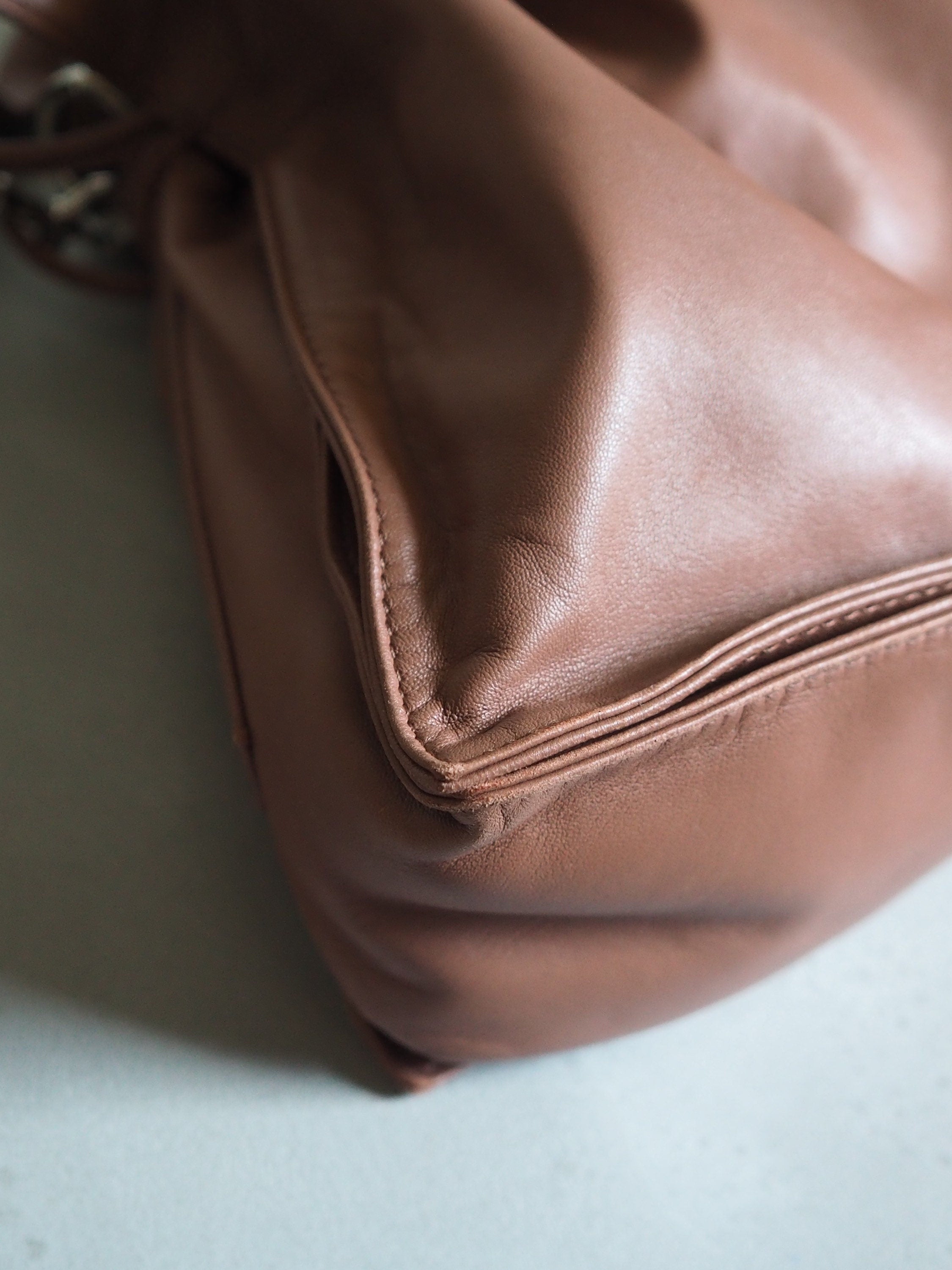 LOEWE  Flamenco Anagram Shoulder bag Brown Leather Vintage Authentic