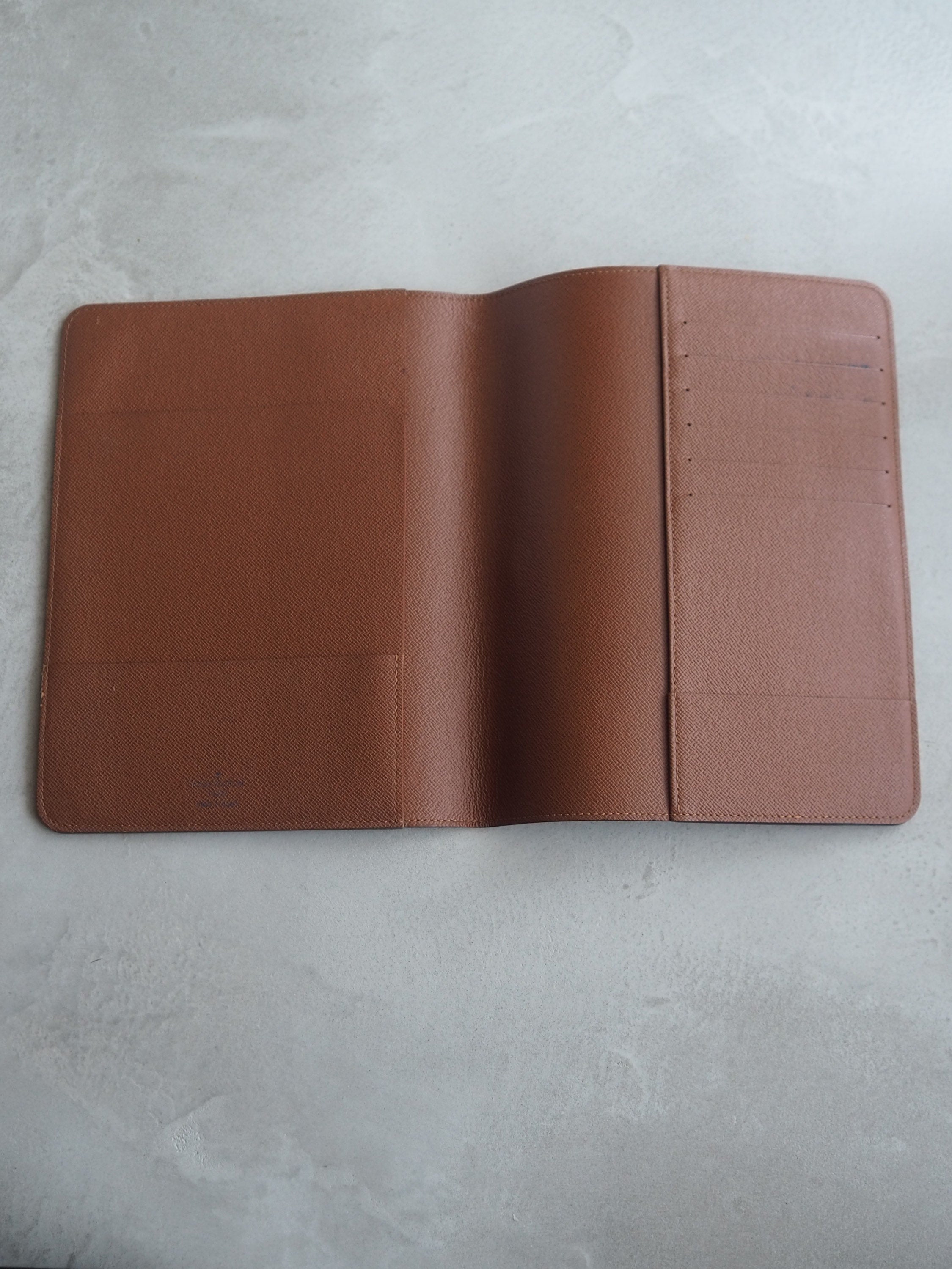 LOUIS VUITTON Desk Agenda Bureau Diary Book Cover R20100 Brown Day Planner Cover Authentic