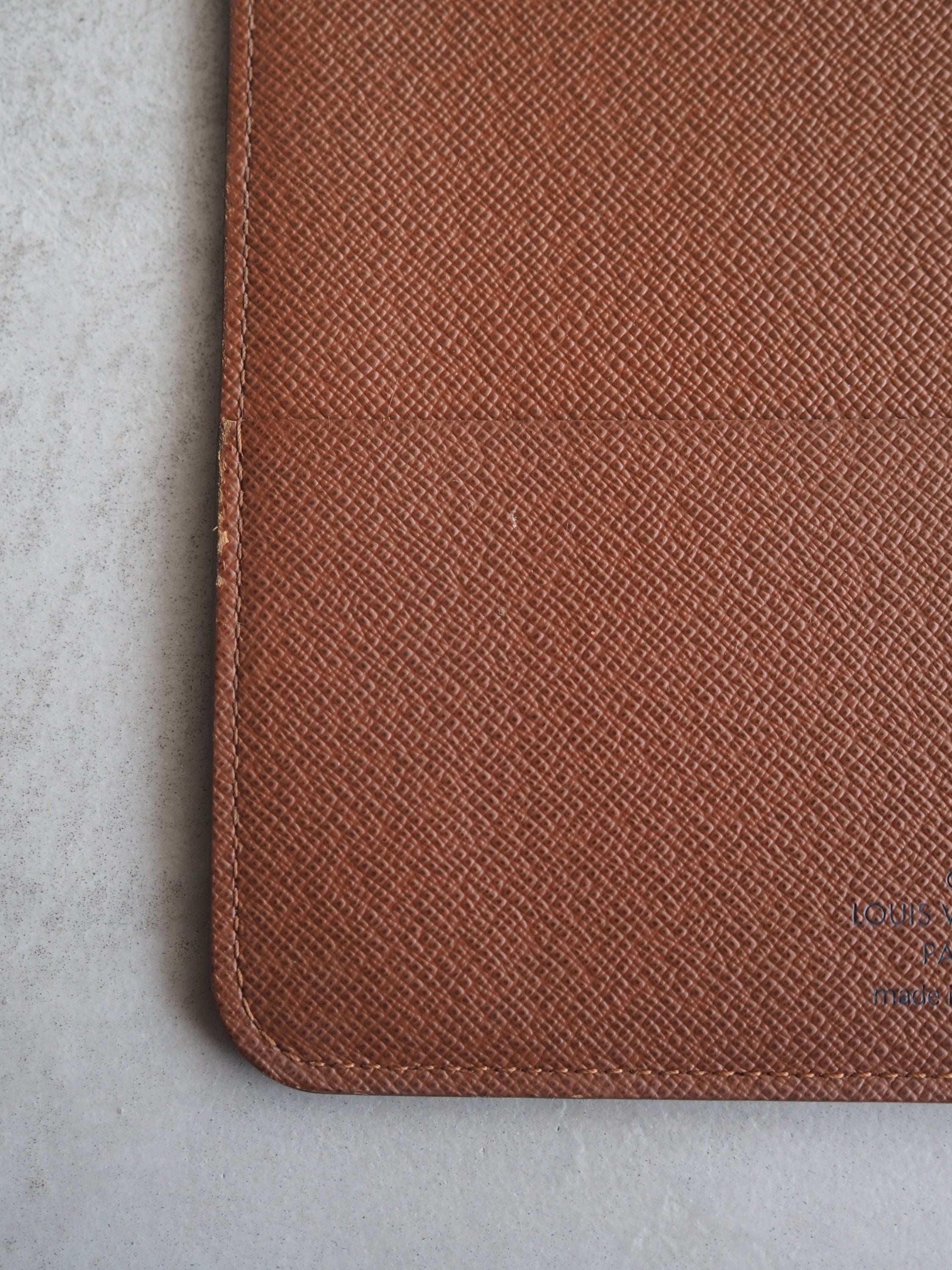 LOUIS VUITTON Desk Agenda Bureau Diary Book Cover R20100 Brown Day Planner Cover Authentic