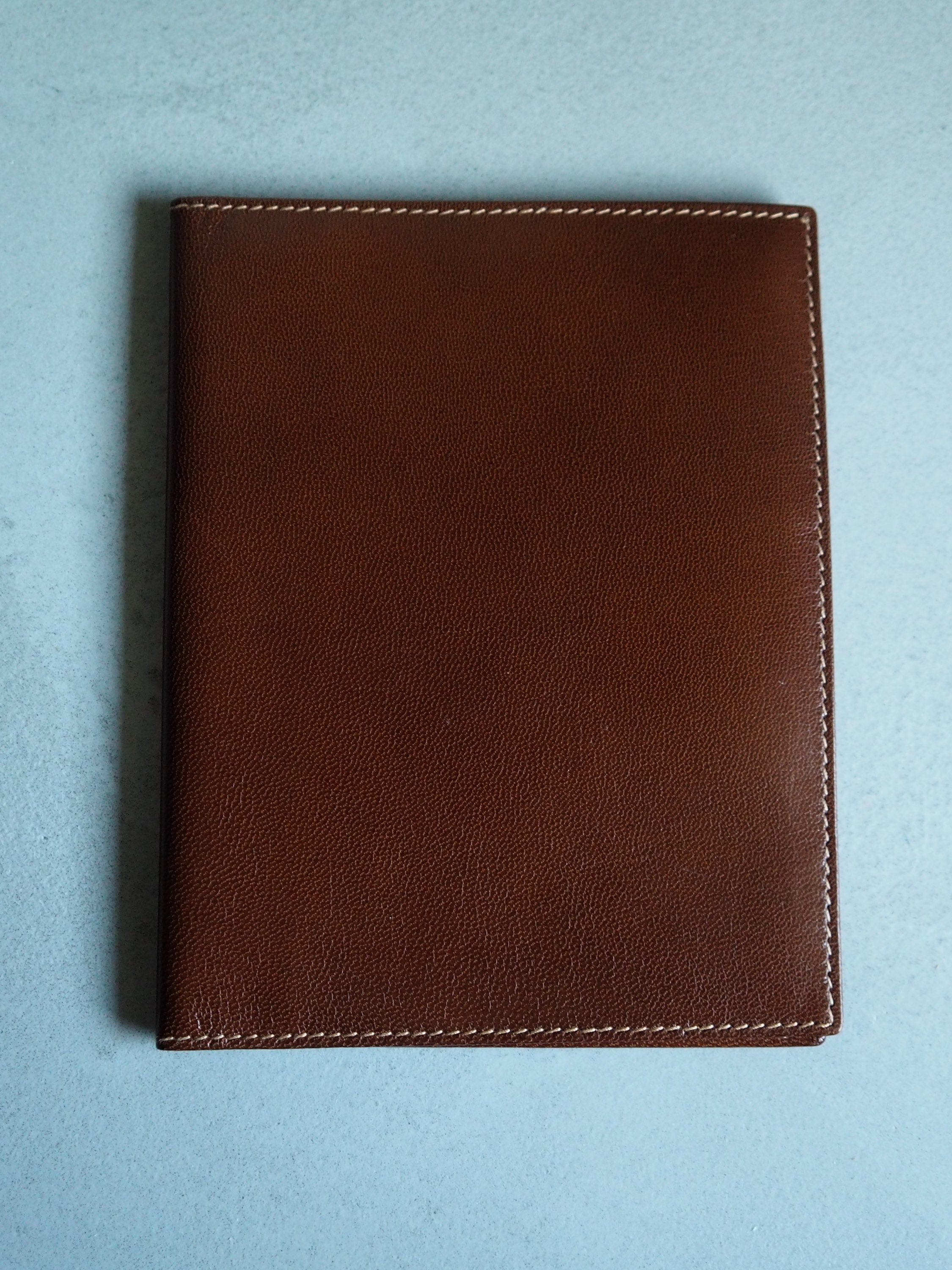 GUCCI Old Vertical Passport Holder Pass Card Case Leather Brown Vintage Authentic