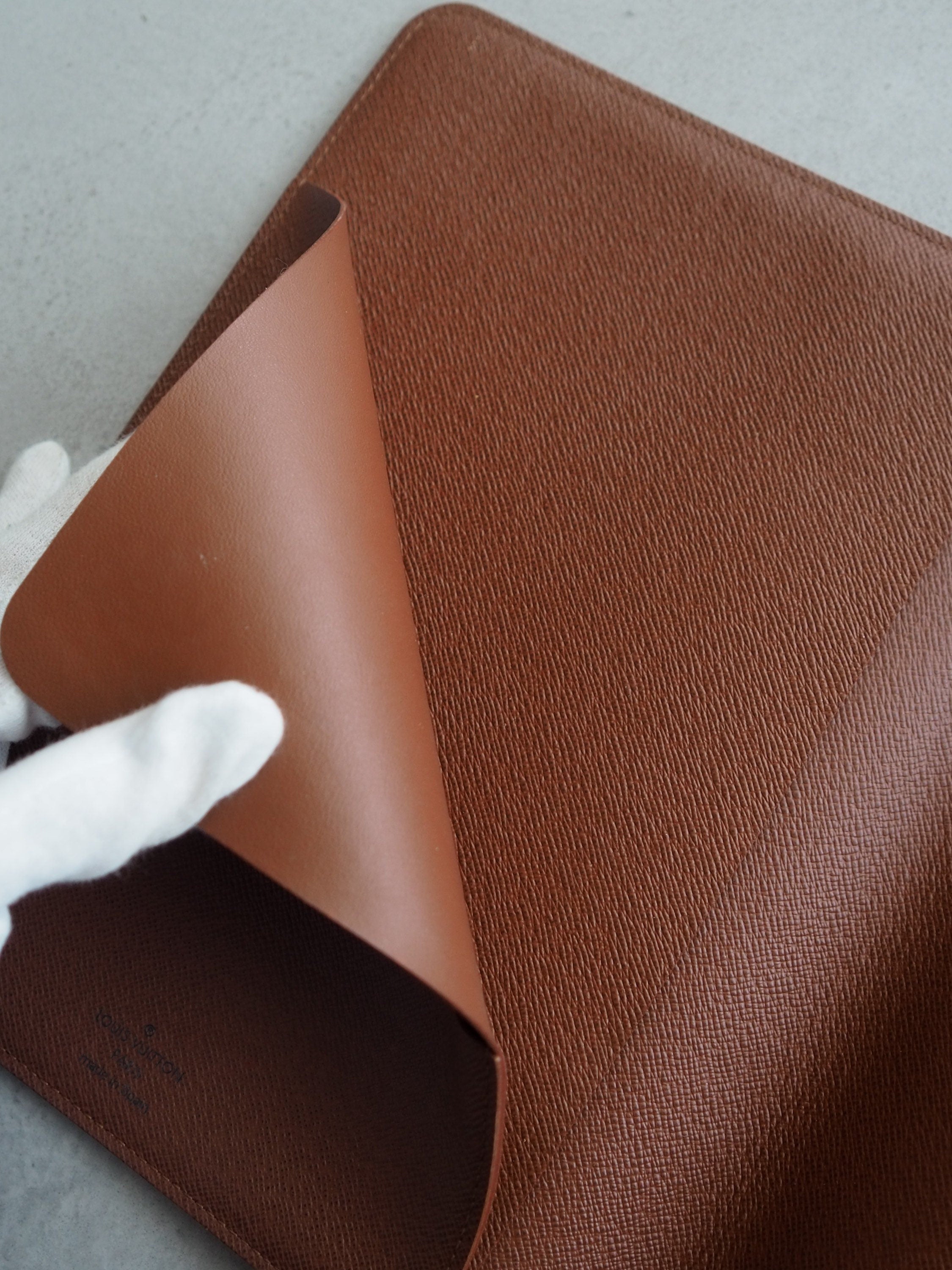 LOUIS VUITTON Desk Agenda Bureau Diary Book Cover R20100 Brown Day Planner Cover Authentic