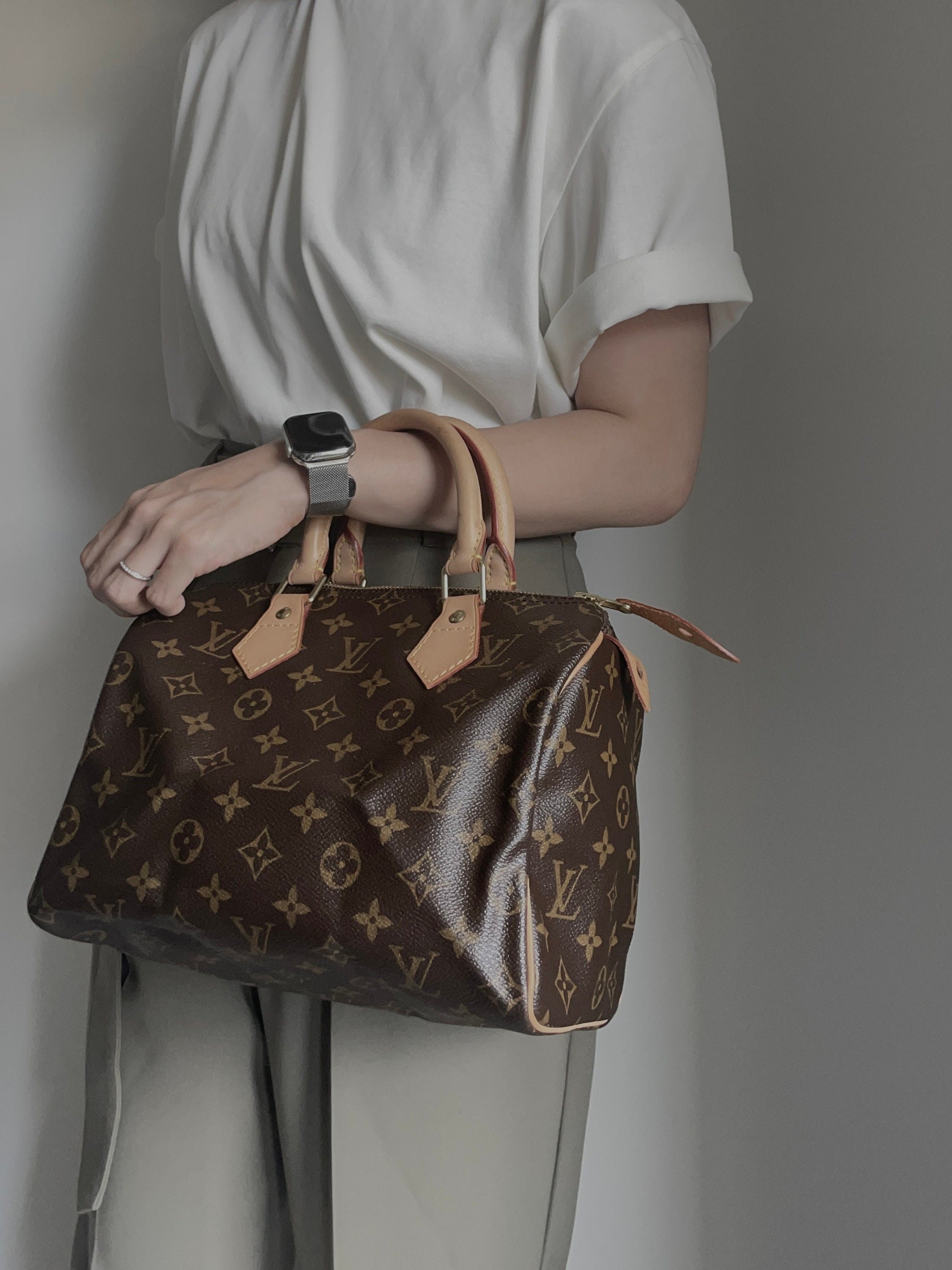 LOUIS VUITTON Speedy 25 Monogram Boston Hand Bag M41528 Purse Authentic