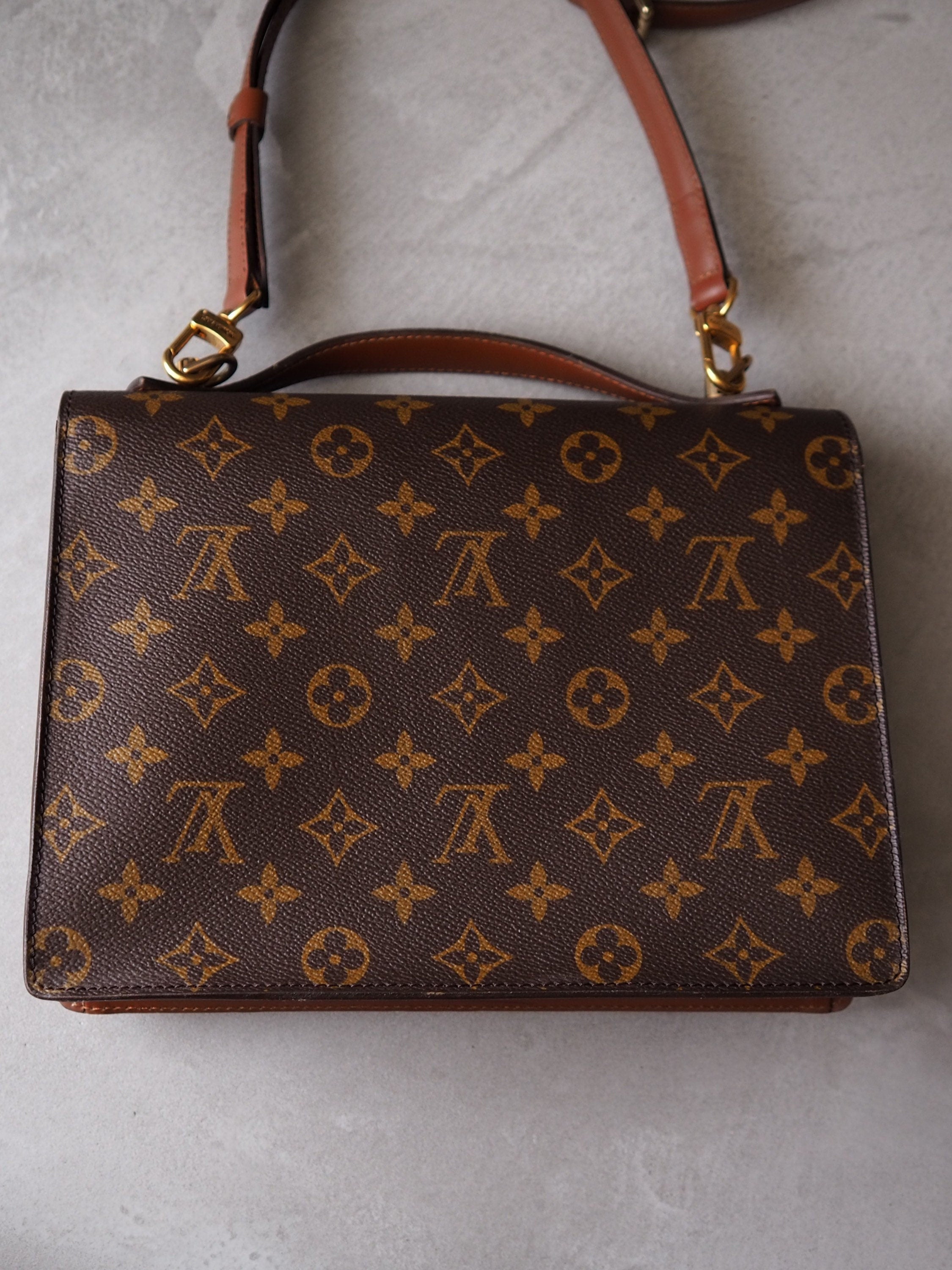 LOUIS VUITTON Monogram Monceau 2way Hand Shoulder Bag M51185 Authentic