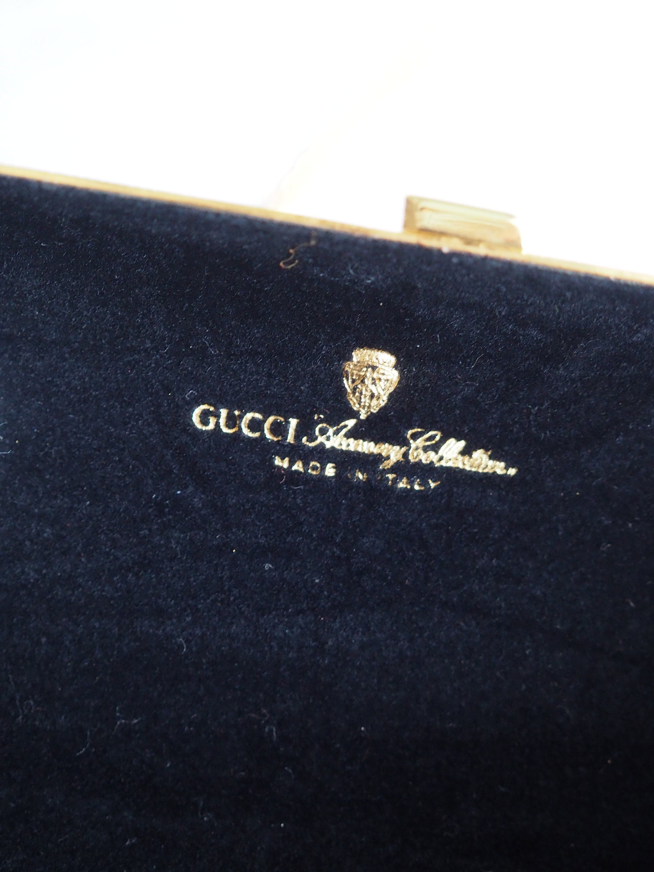 GUCCI GG Chain Shoulder Bag Pochette Gold Metal Rare!