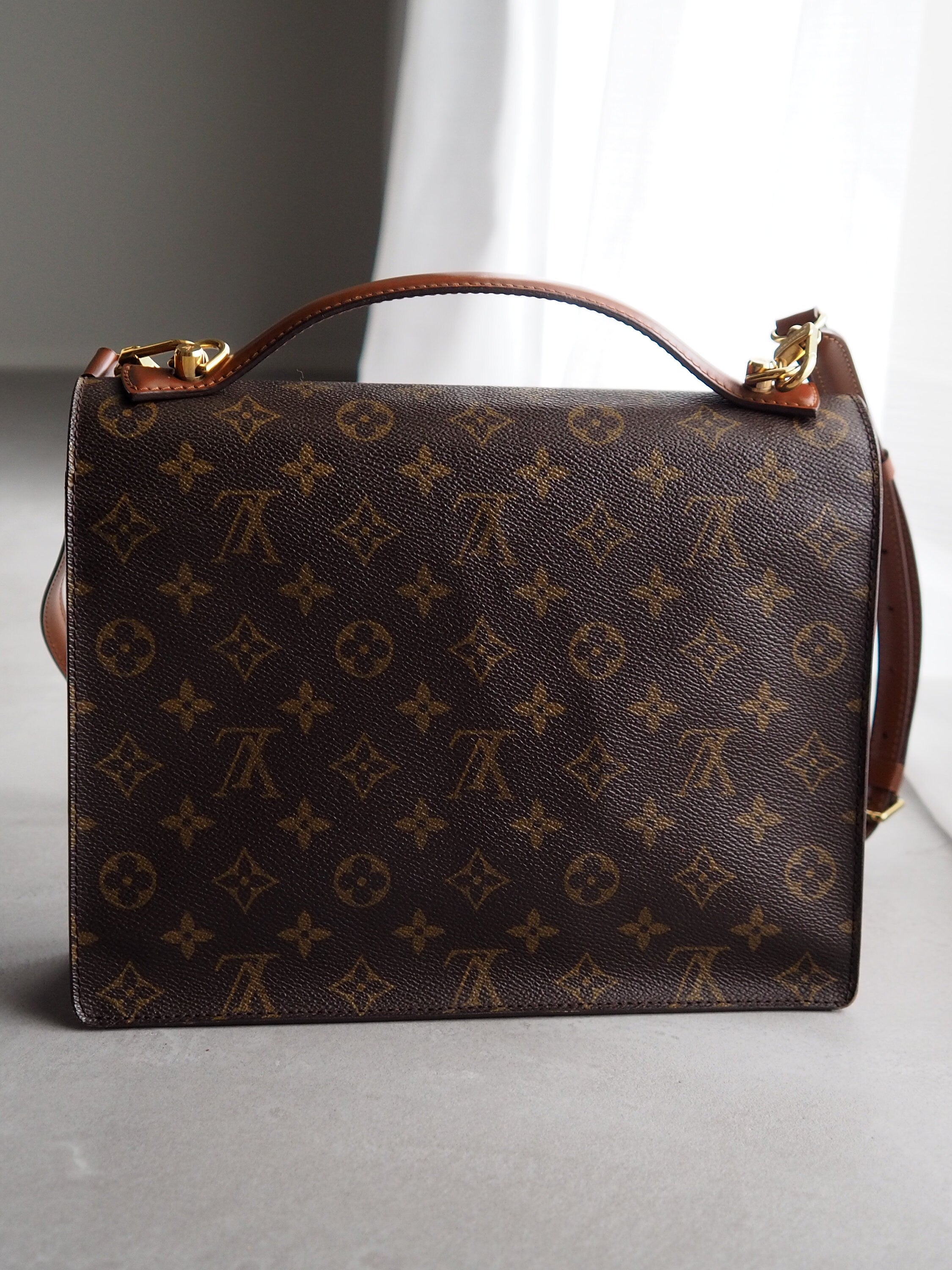 LOUIS VUITTON Monogram Monceau 2way Hand Shoulder Bag M51185 Authentic