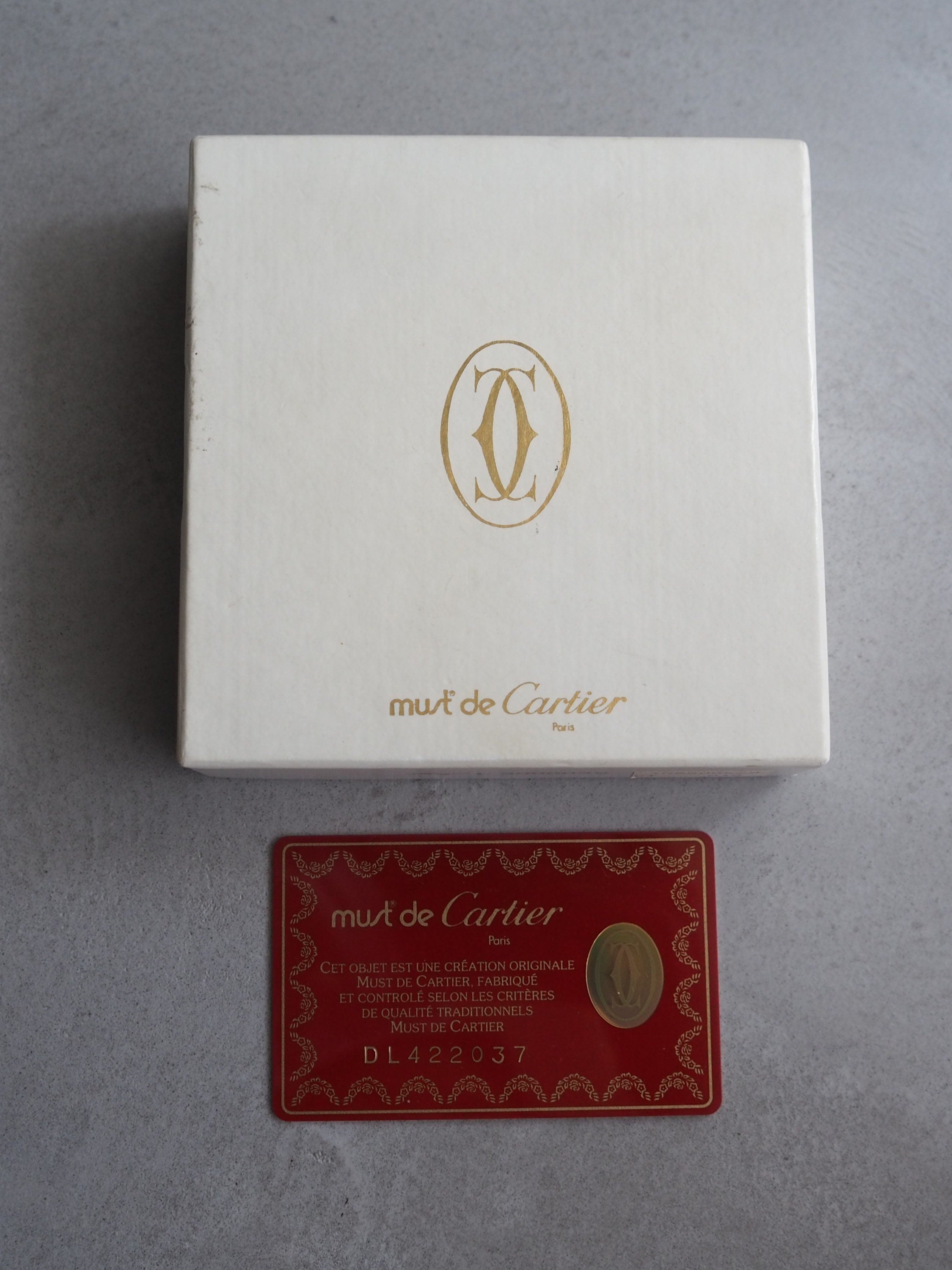 Must De Cartier Compact Wallet Red Leather MASTLINE Bifold Vintage Authentic