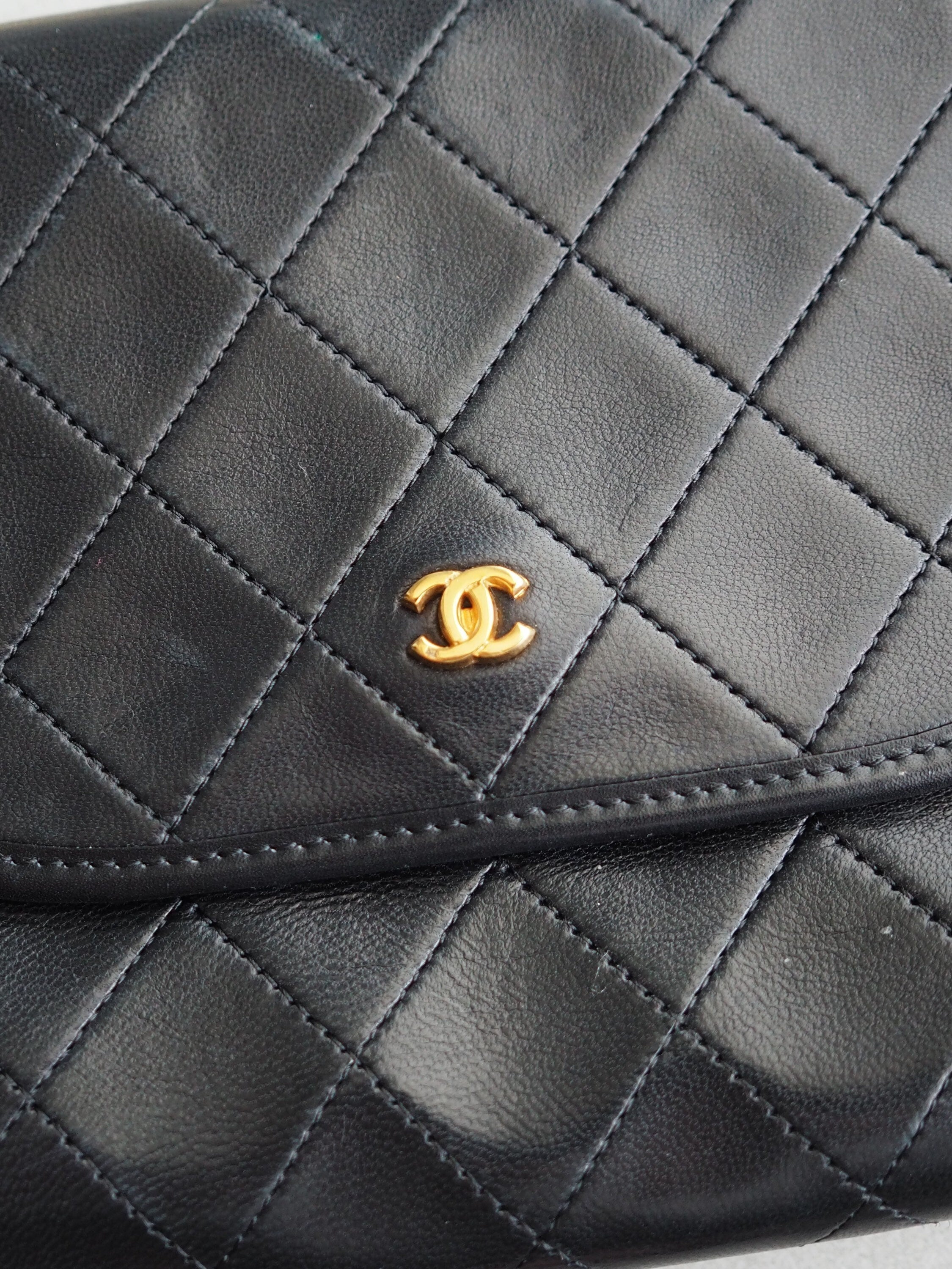 CHANEL Mini Matelasse Quilted CC Chain Shoulder Bag Black Authentic