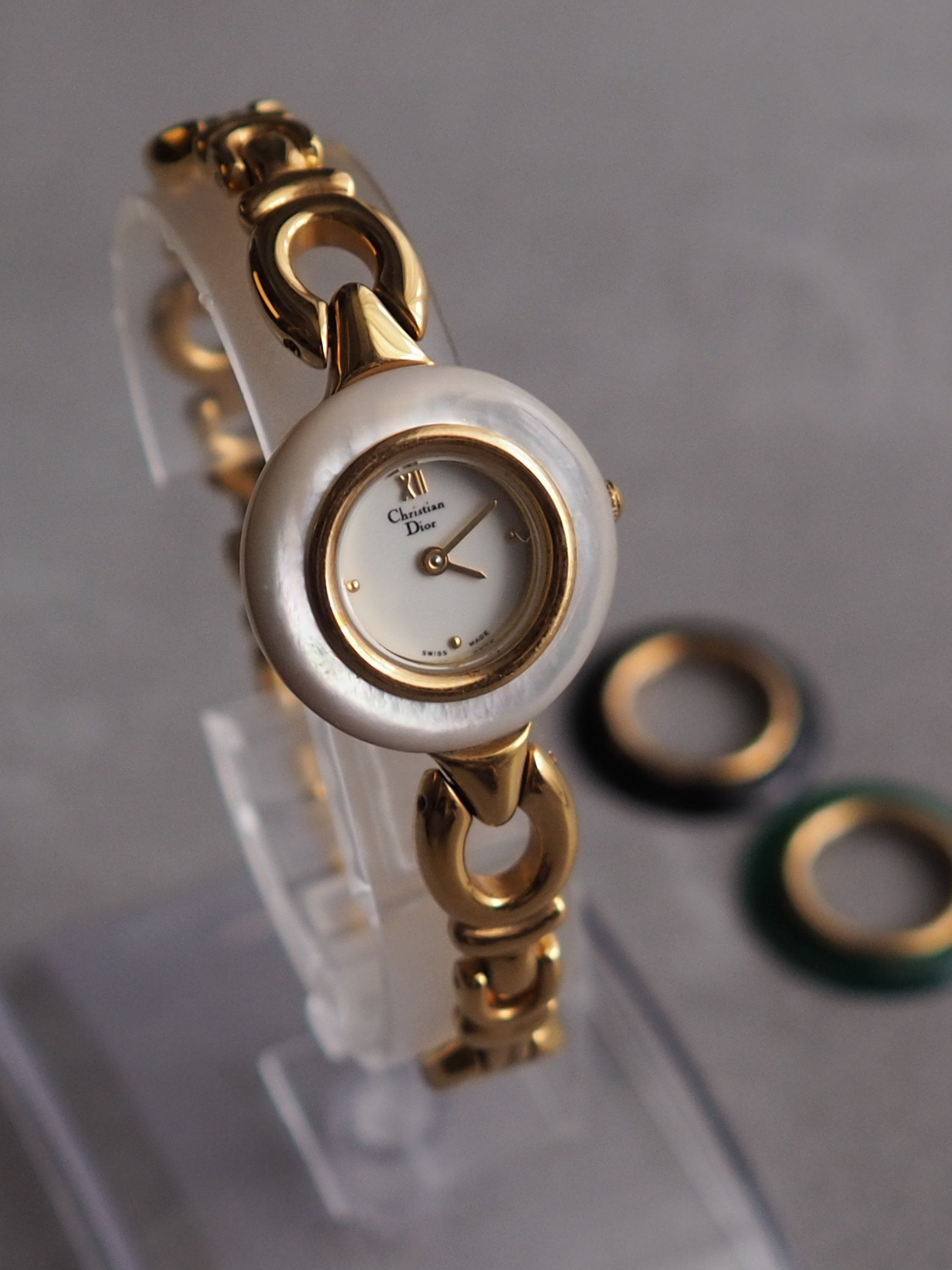 Christian Dior Change Bezel Watch Wristwatch 3 colors Bangle Gold