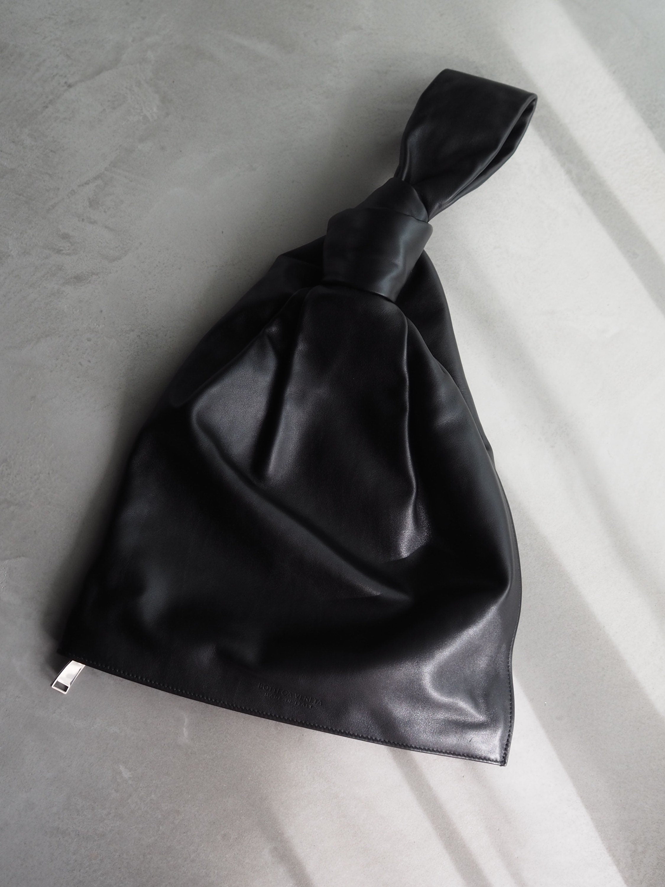 BOTTEGA VENETA Twist Clutch Bag Hand bag Leather Black Vintage Authentic