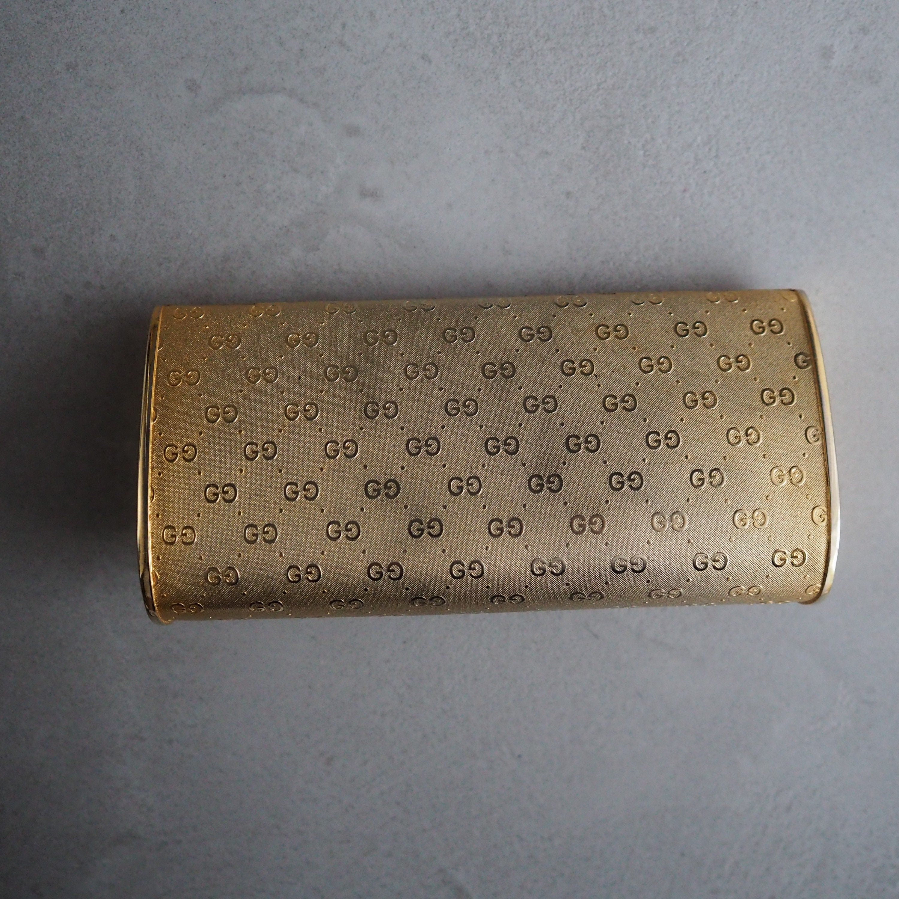 GUCCI GG Clutch Party Bag Gold Metal Pouch Rare!