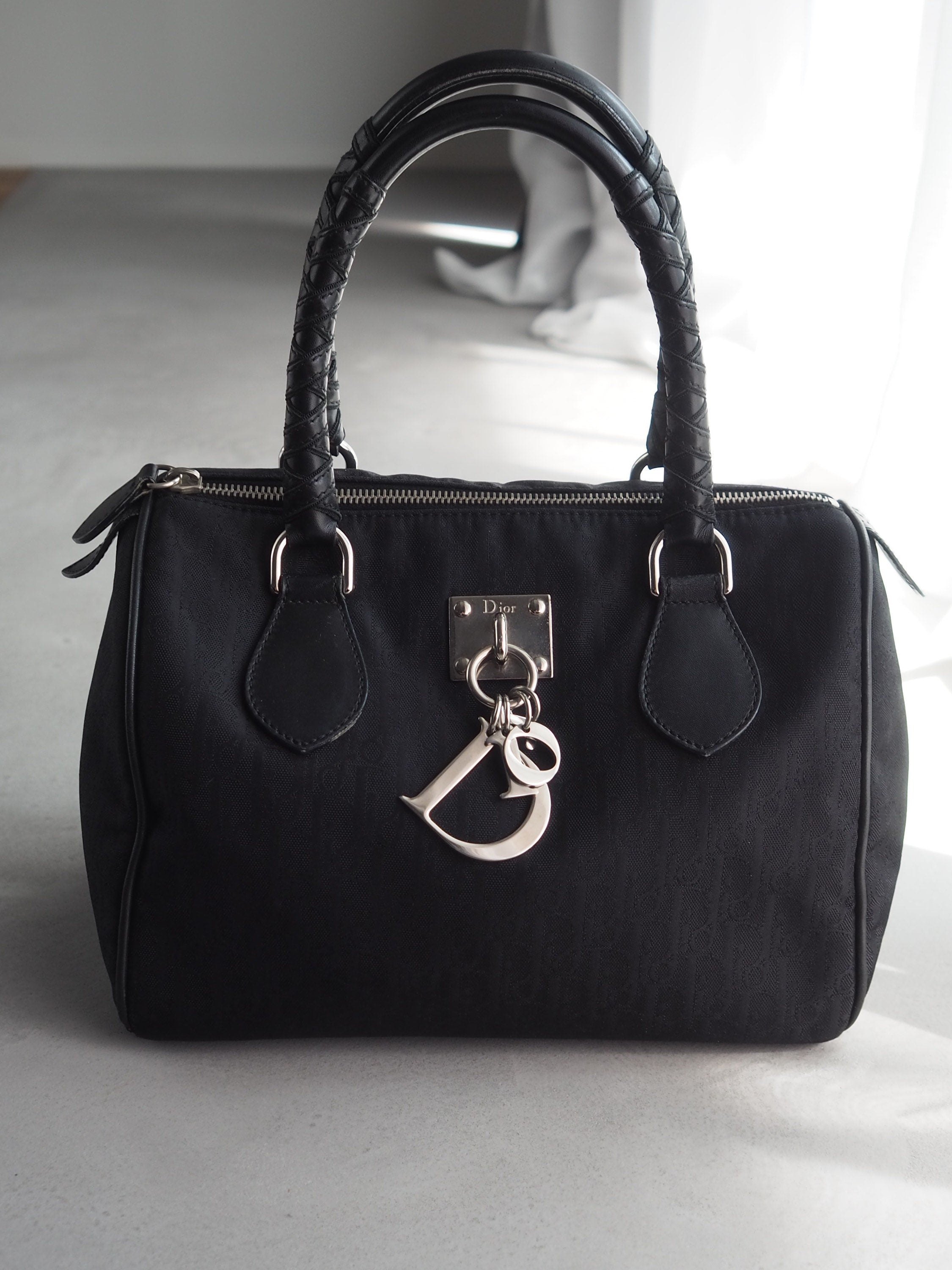 Christian Dior Trotter Hand Mini Boston Bag Black Vintage Authentic