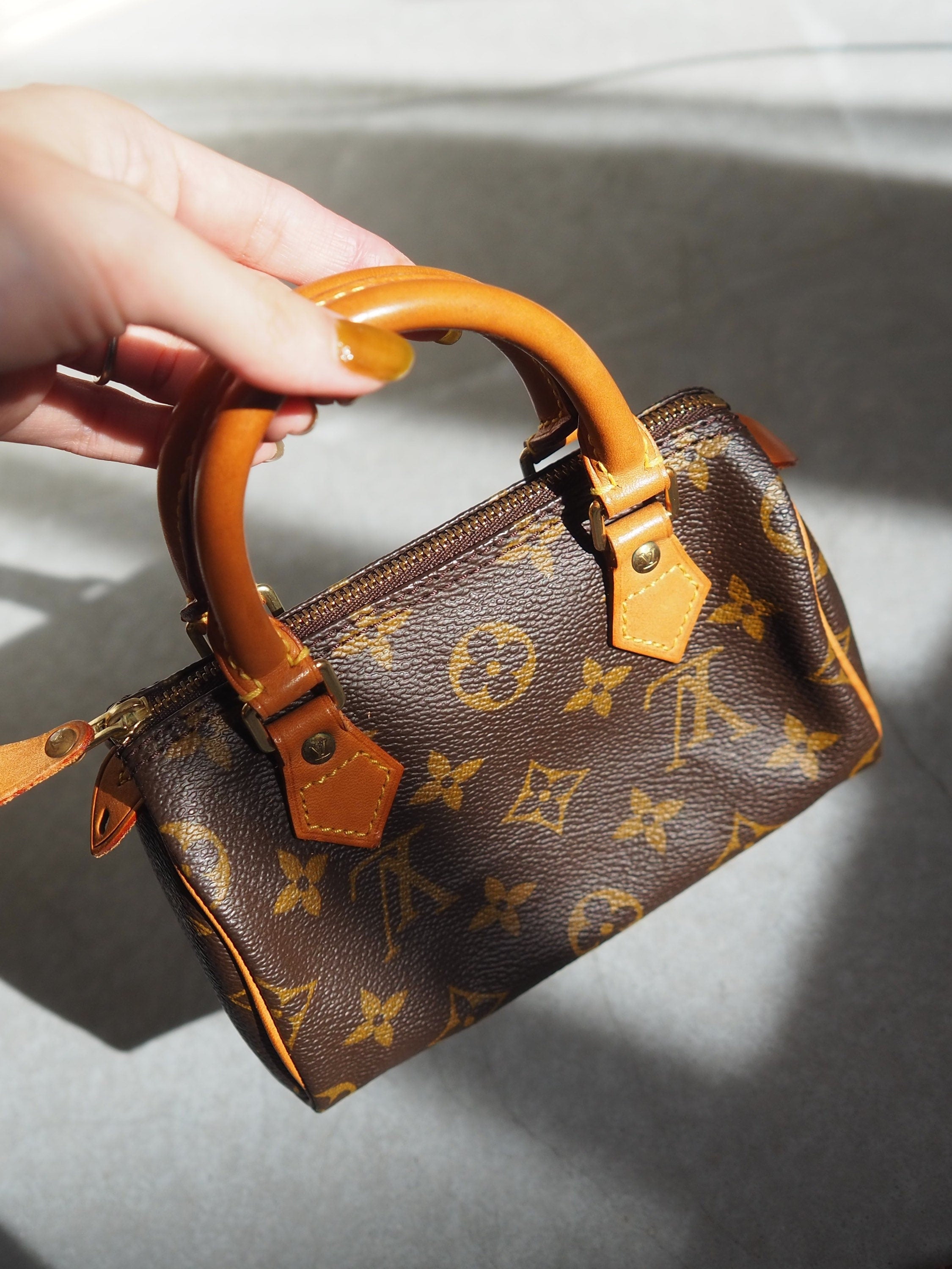 LOUIS VUITTON Monogram Mini Speedy Hand Bag M41534 Brown Authentic