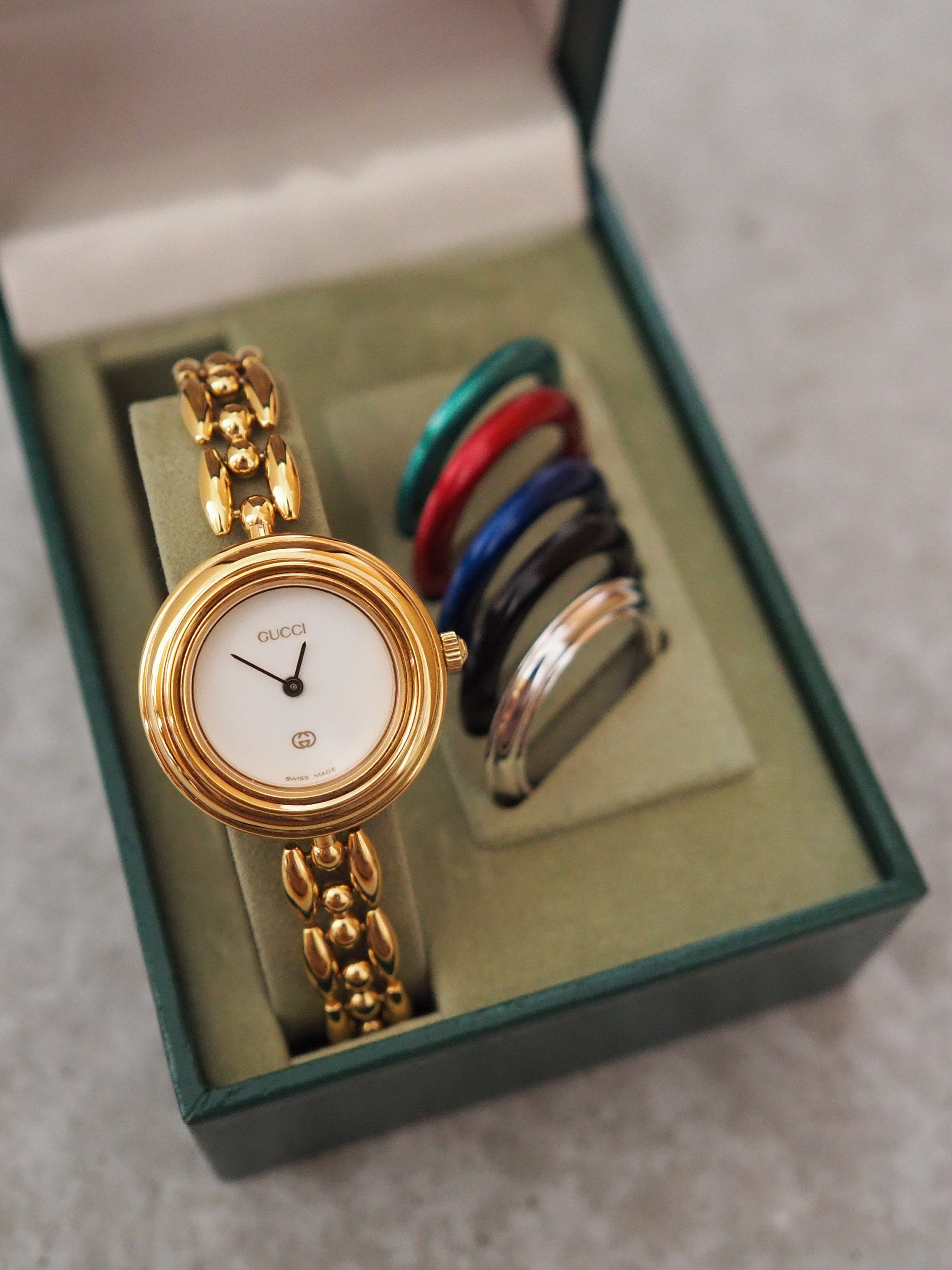 GUCCI Accessories Change Bezel 6 colors Bangle watch Wristwatch Gold