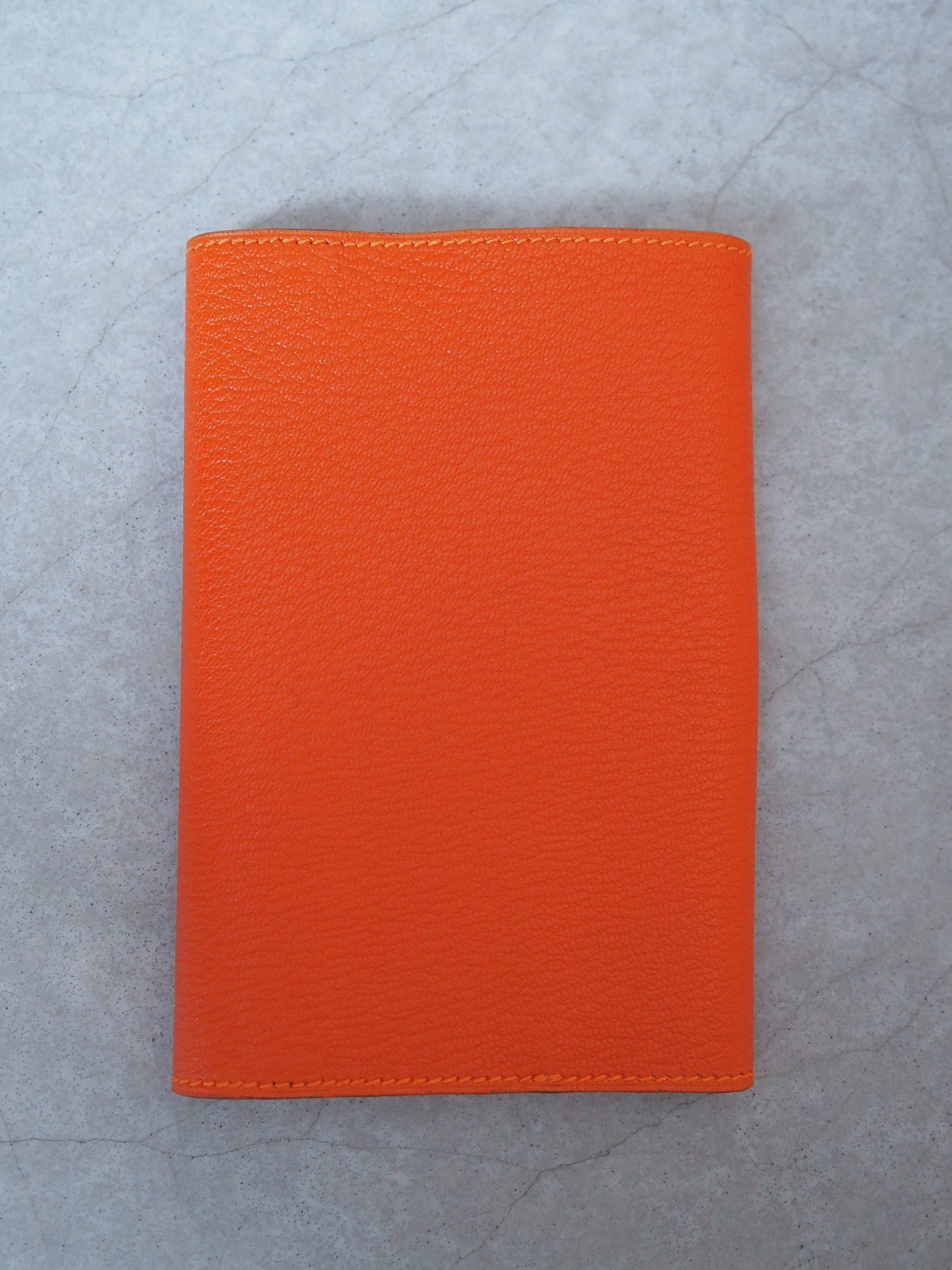 HERMES Book Cover Serie Orange Leather Vintage Authentic