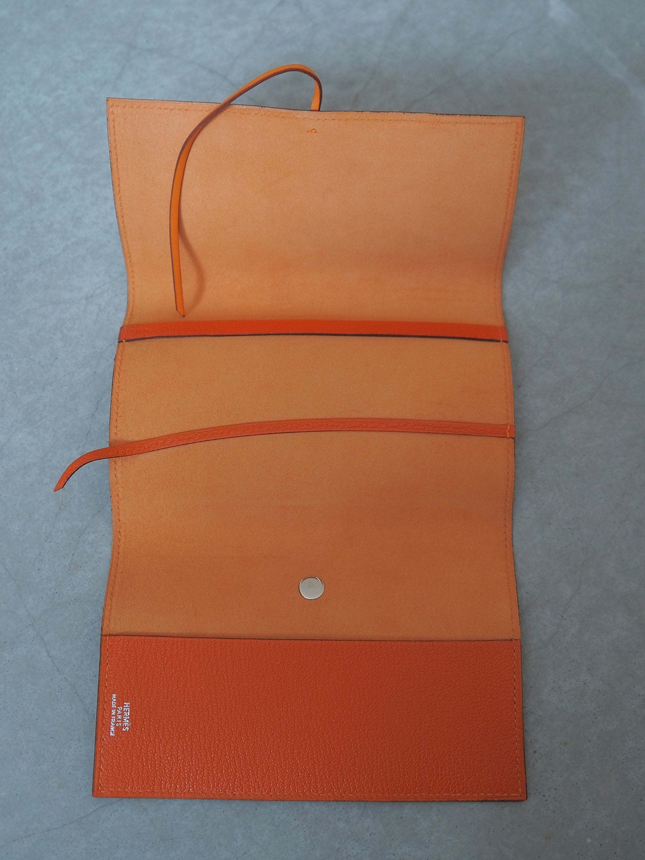 HERMES Book Cover Serie Orange Leather Vintage Authentic