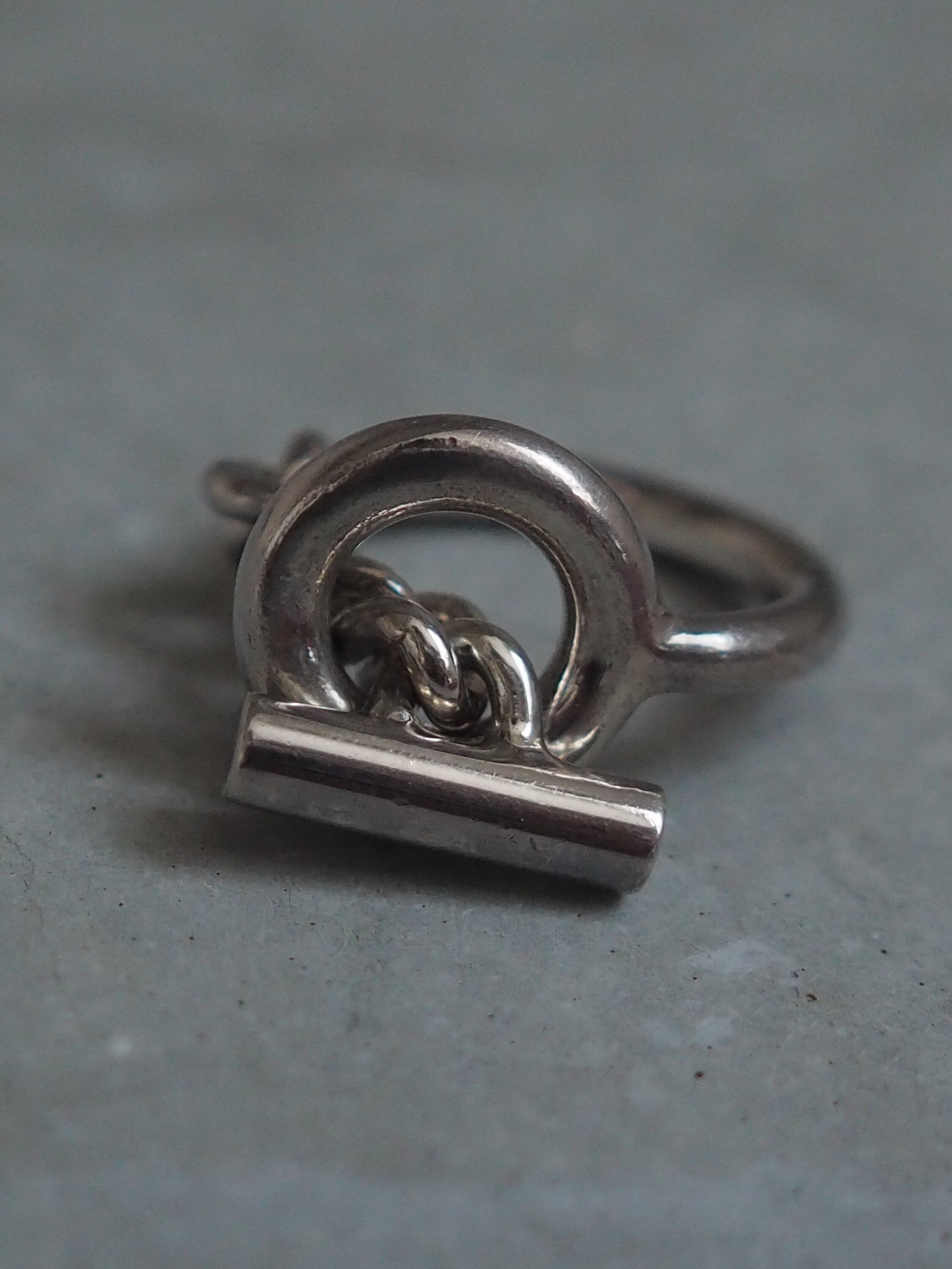HERMES Croisette Ring SV 925 Silver size (US) 6.0 Vintage Authentic
