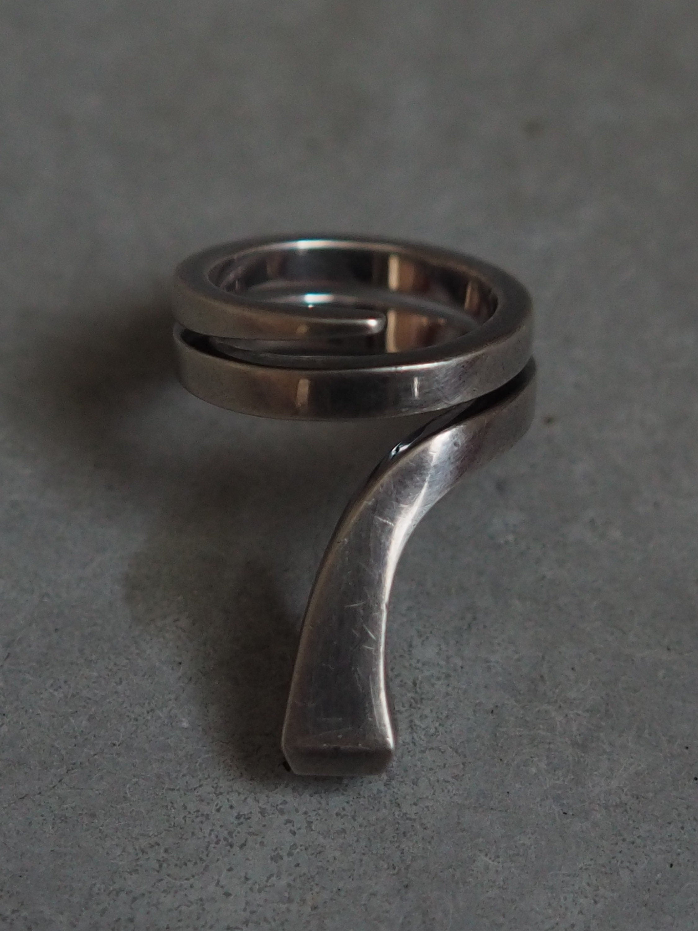 HERMES Clou de forge Ring SV 925 Silver size (US) 6.0 Vintage Authentic