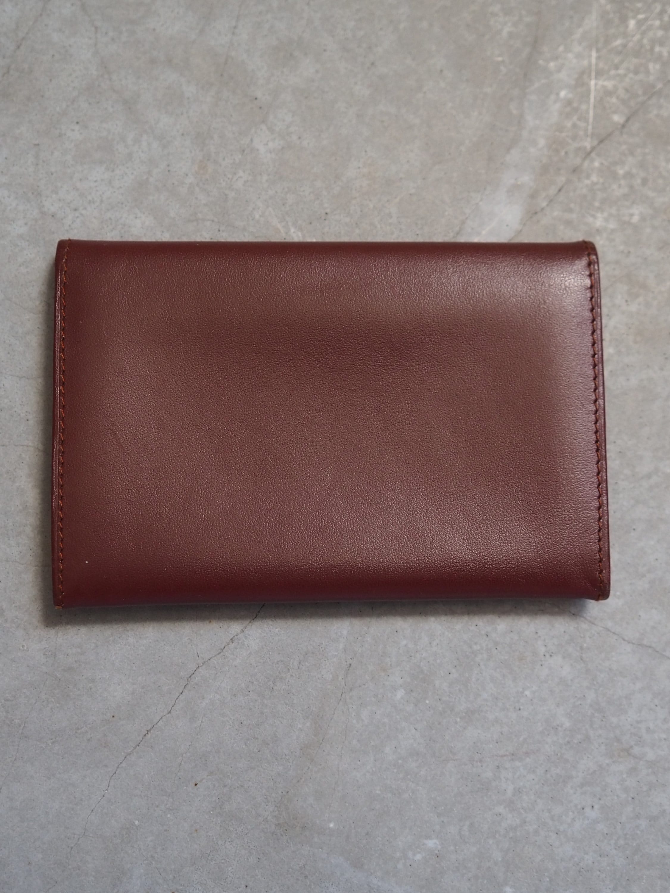 Must De Cartier Card Case Red Leather MASTLINE Bifold Vintage Authentic