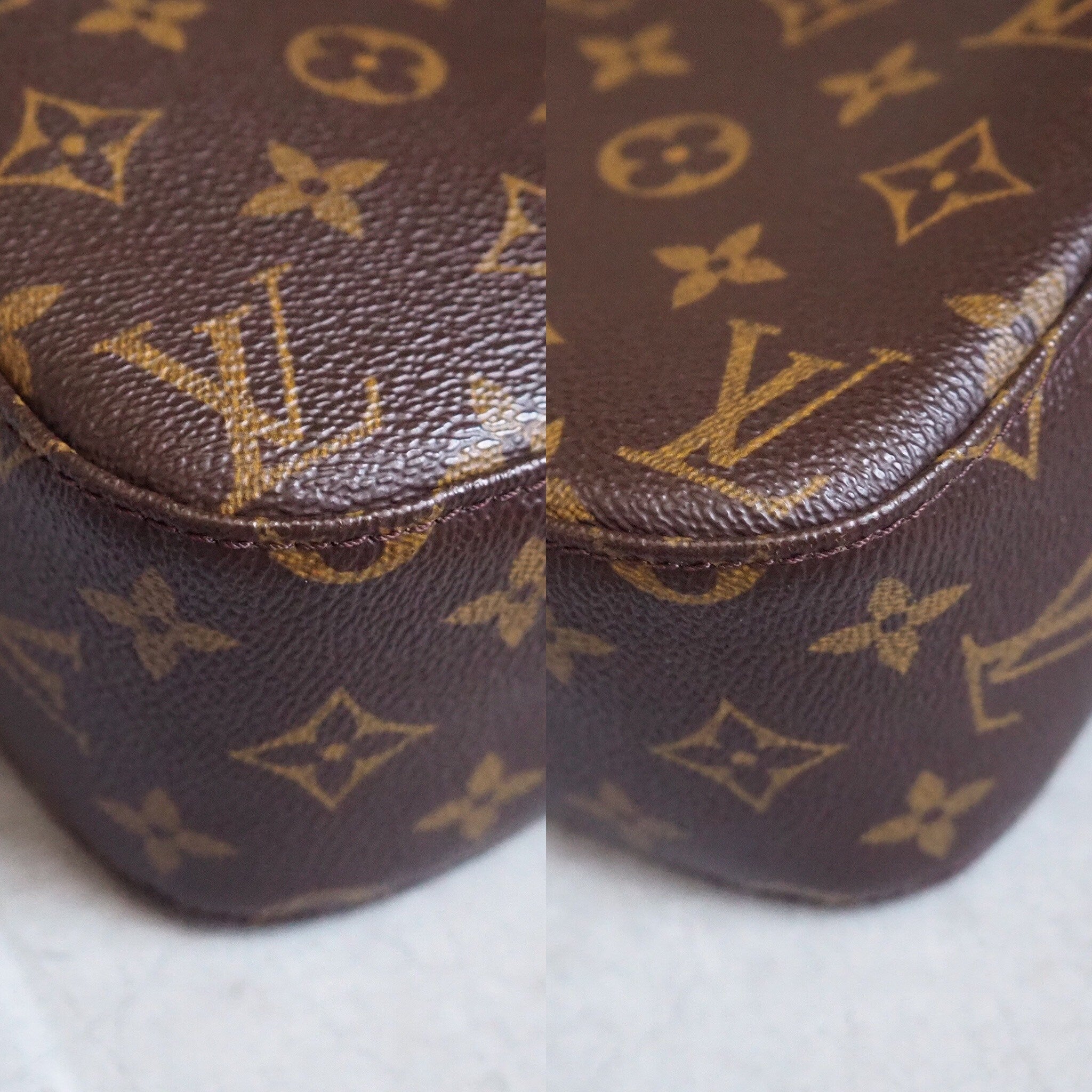 LOUIS VUITTON Monogram Spontini M47500 Shoulder Bag Brown Authentic