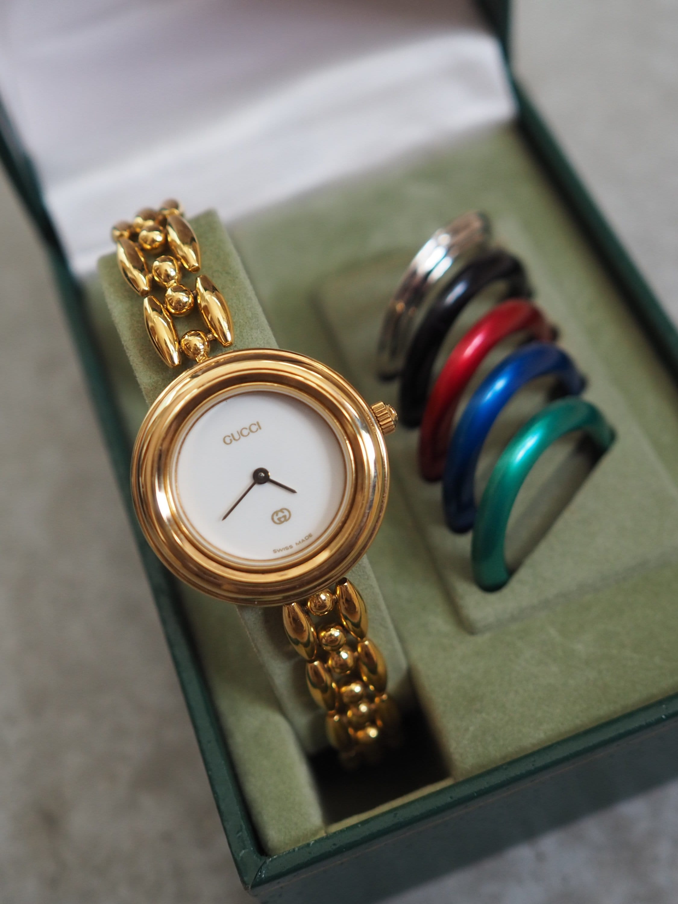GUCCI Accessories Change Bezel 6 colors Bangle watch Wristwatch Gold
