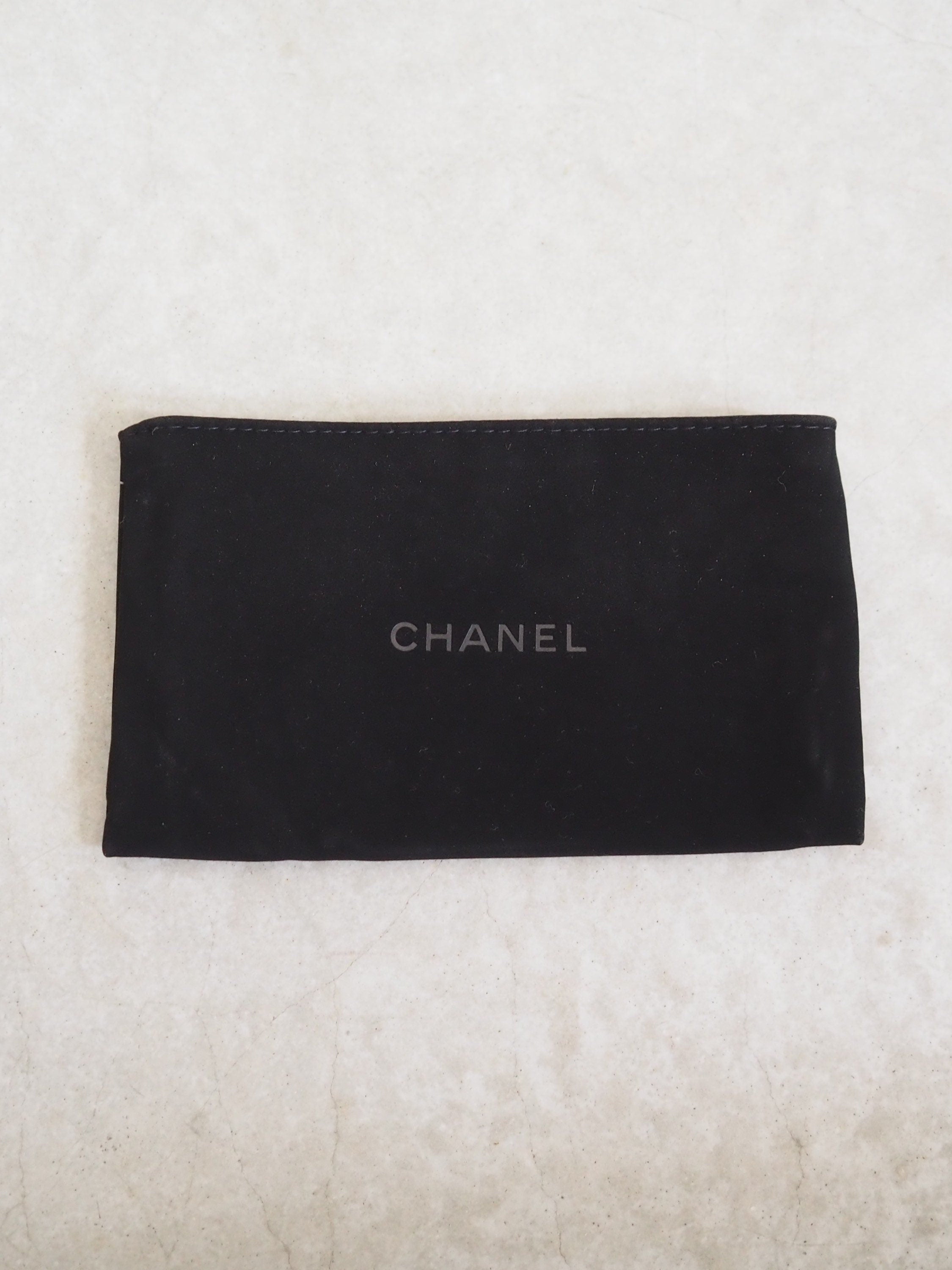 CHANEL COCO Coin Case Purse Key Chain Caviar Skin Leather Black Authentic Vintage