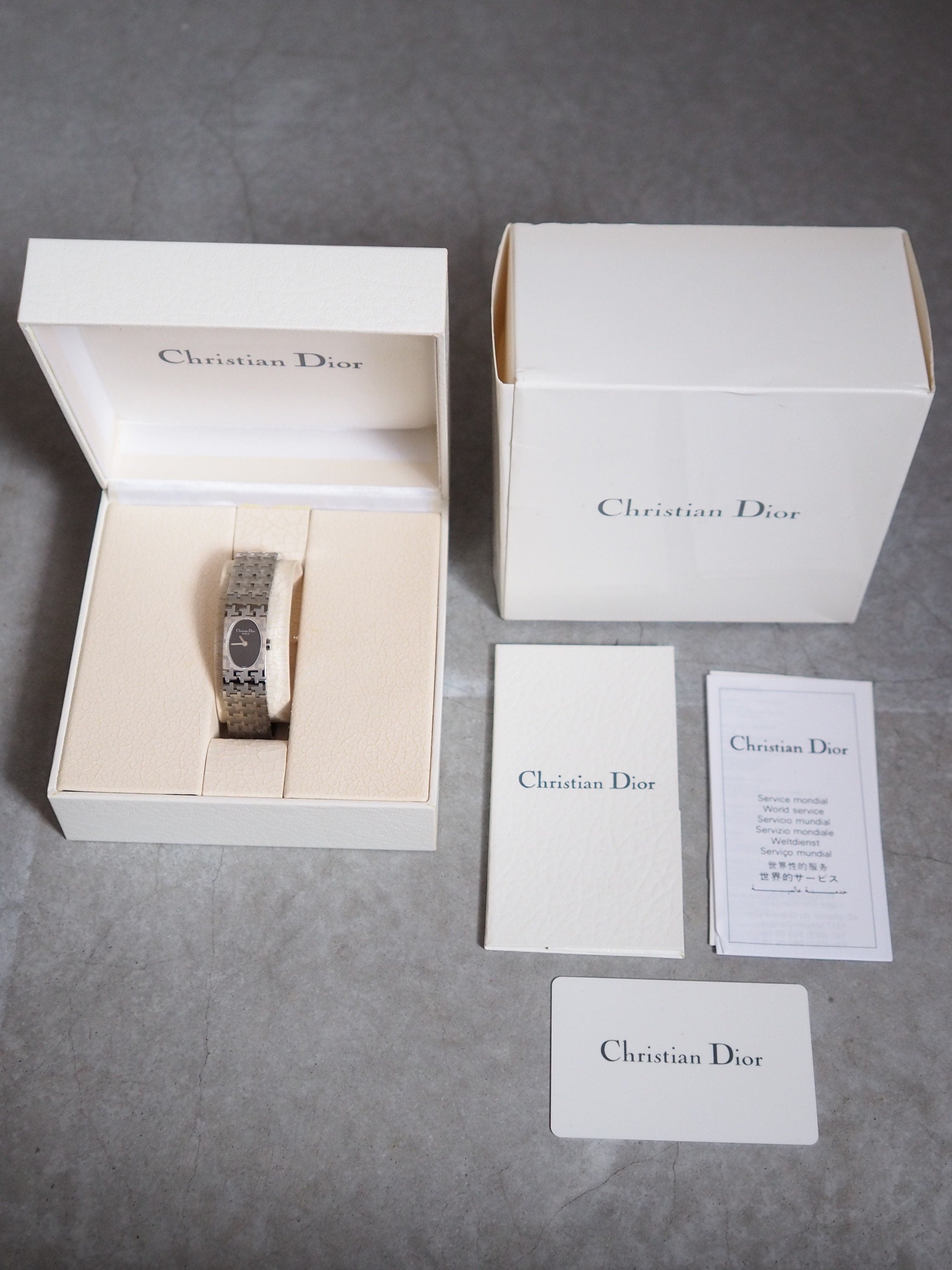 Christian DiorMiss CHRISTIAN DIOR Watch Silver Metal Quartz Wristwatch SS D70-100