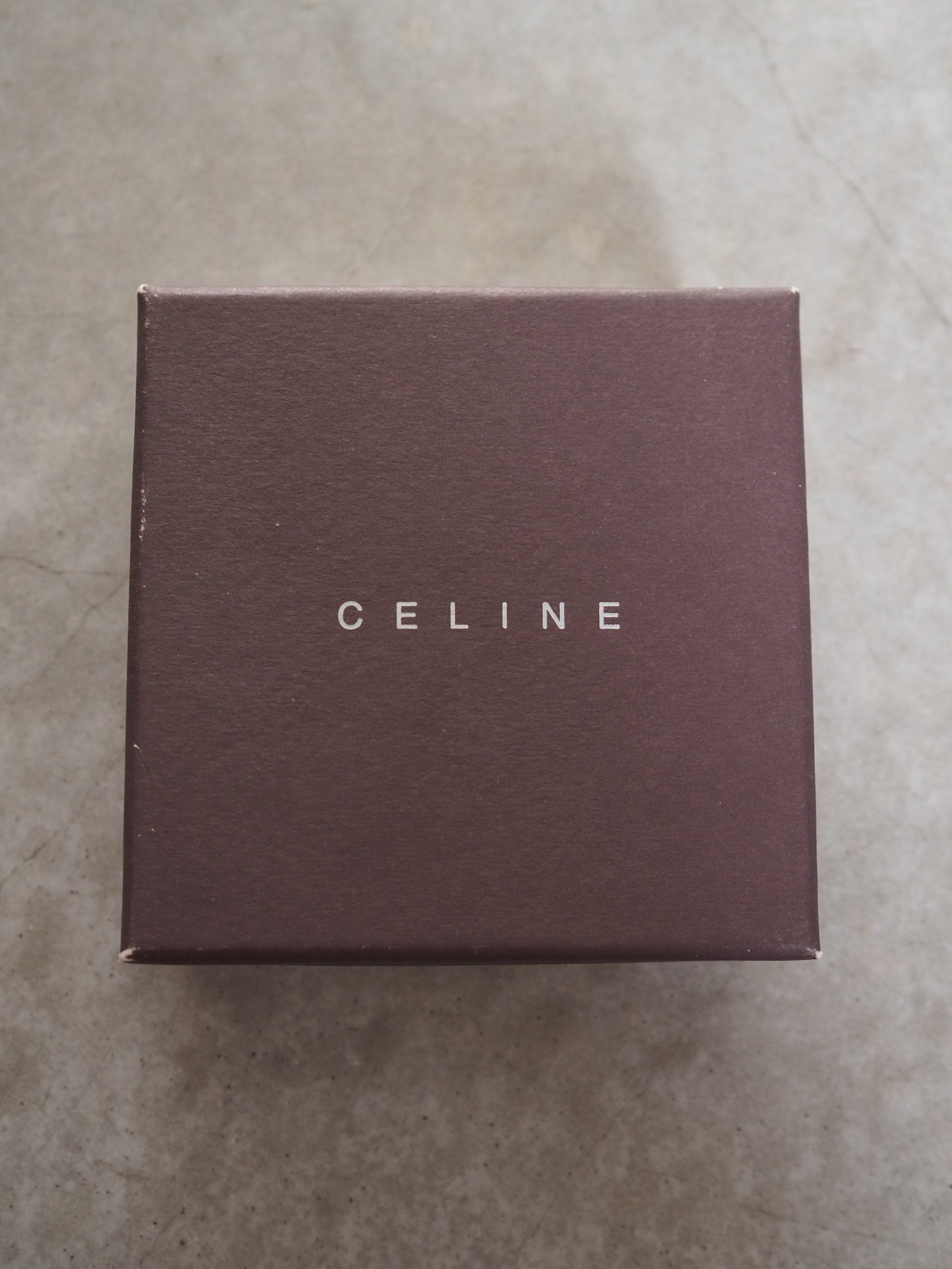 CELINE Macadam Cube Logo Necklace Choker Bracelet Vintage Metal Gold Color Authentic