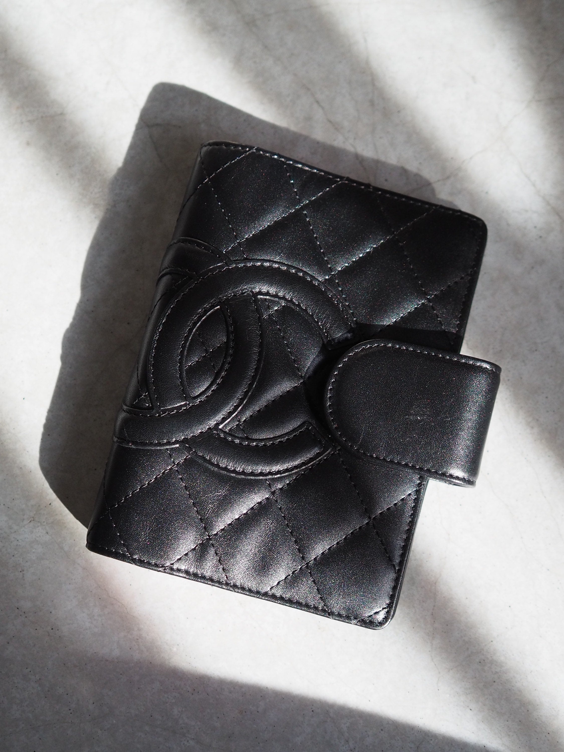 CHANEL COCO Mark Cambon Agenda Leather 6 Ring Diary Black Vintage