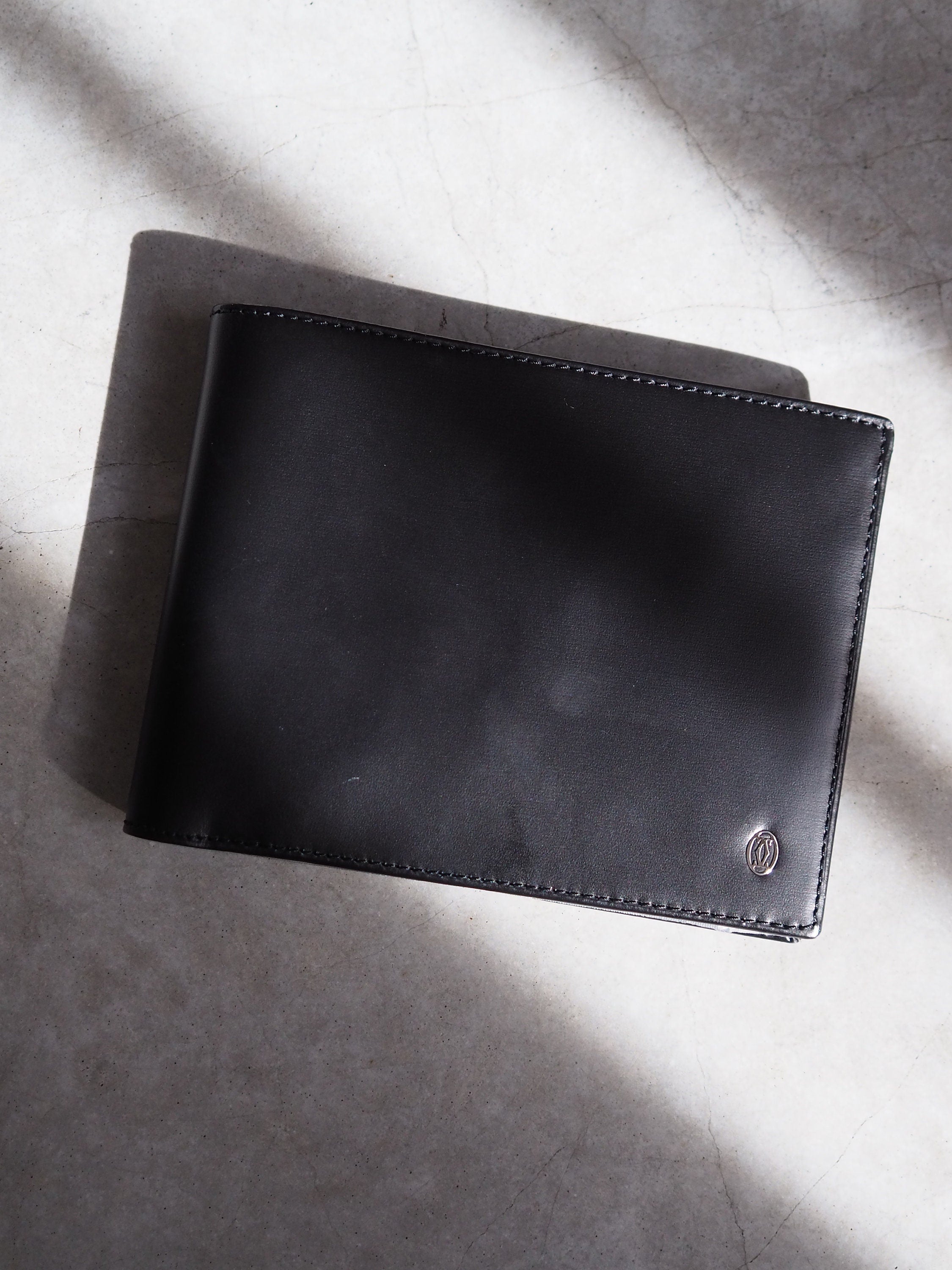 Cartier Pasha Wallet Black Leather Bifold Unisex Vintage Authentic