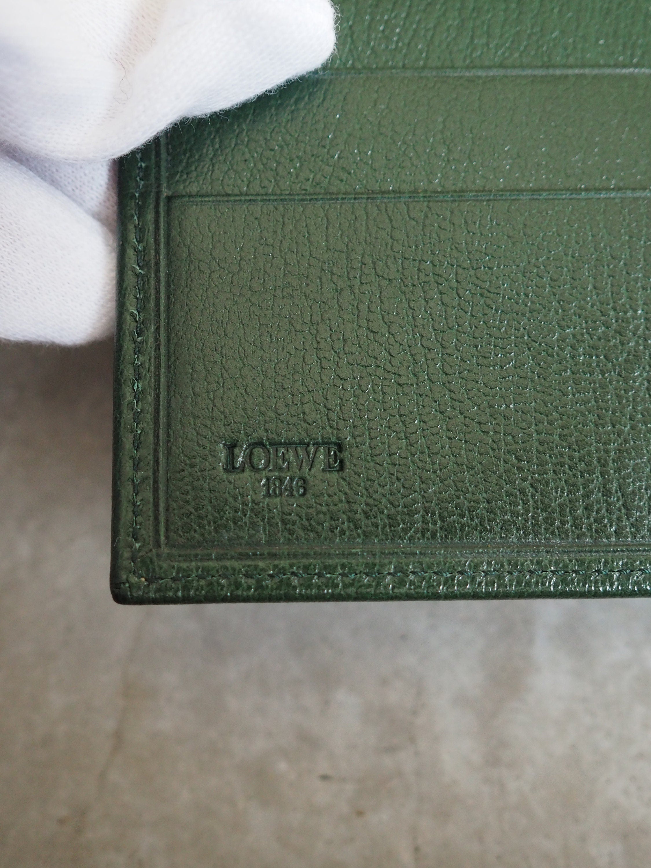 LOEWE VELAZQUEZ Twist Compact Wallet Green Blue Vintage Authentic