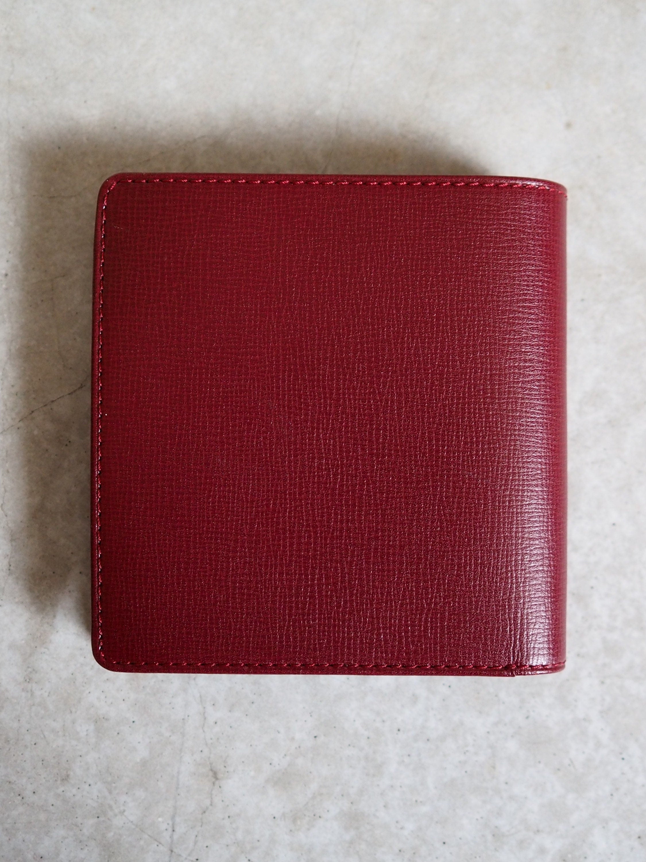 Must De Cartier Compact Wallet Red Leather MASTLINE Bifold Vintage Authentic