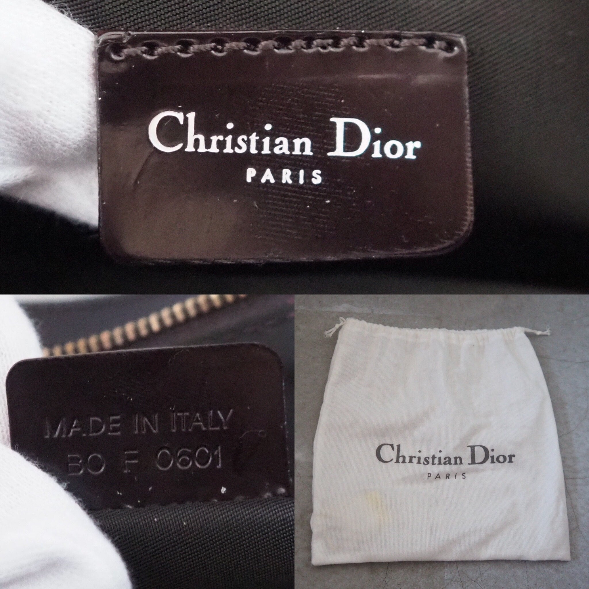 Christian Dior Saddle Hand Bag Nylon Authentic