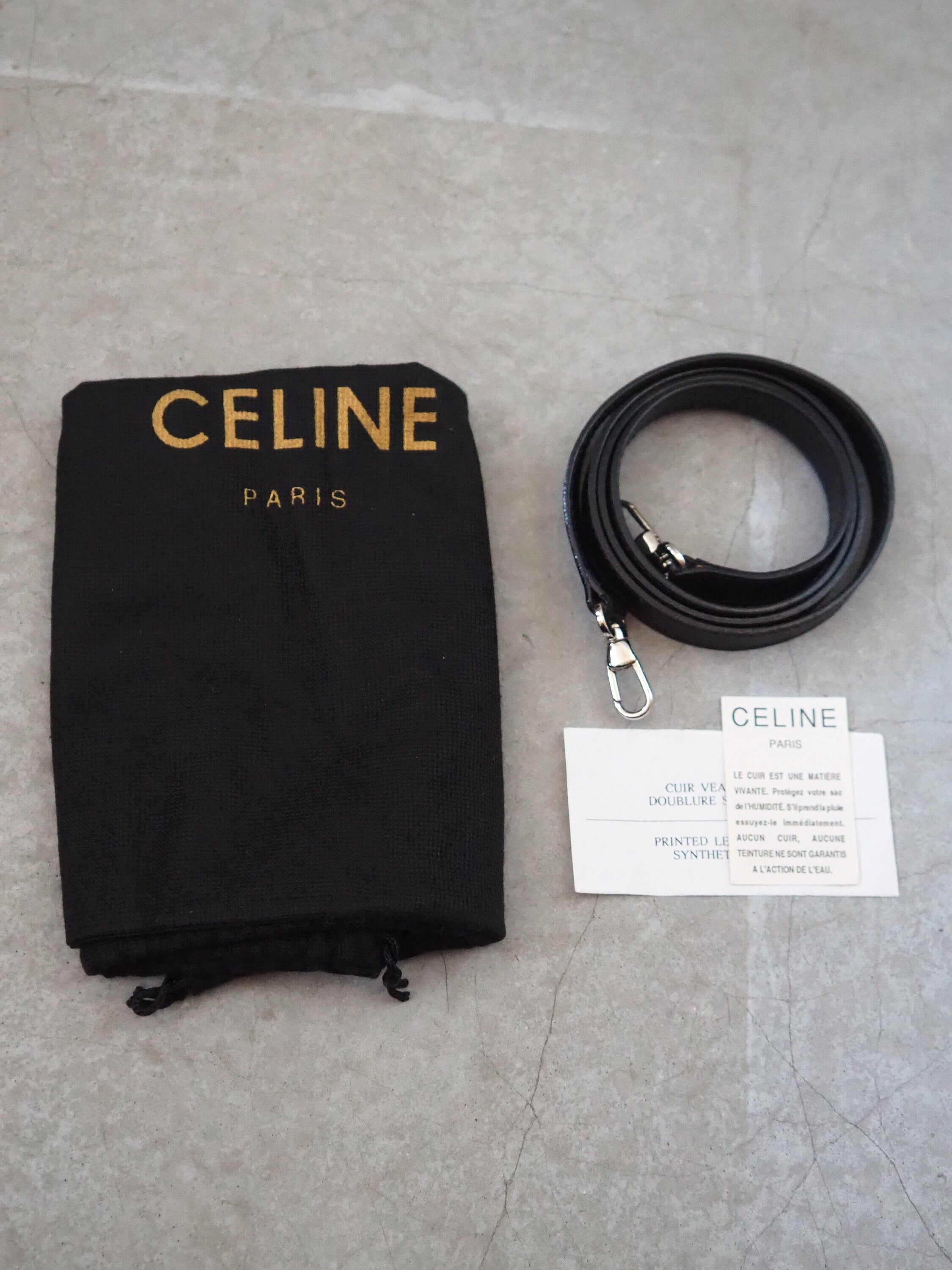 CELINE Kelly 2way Shoulder Hand Bag Black Silver Authentic Vintage Classical