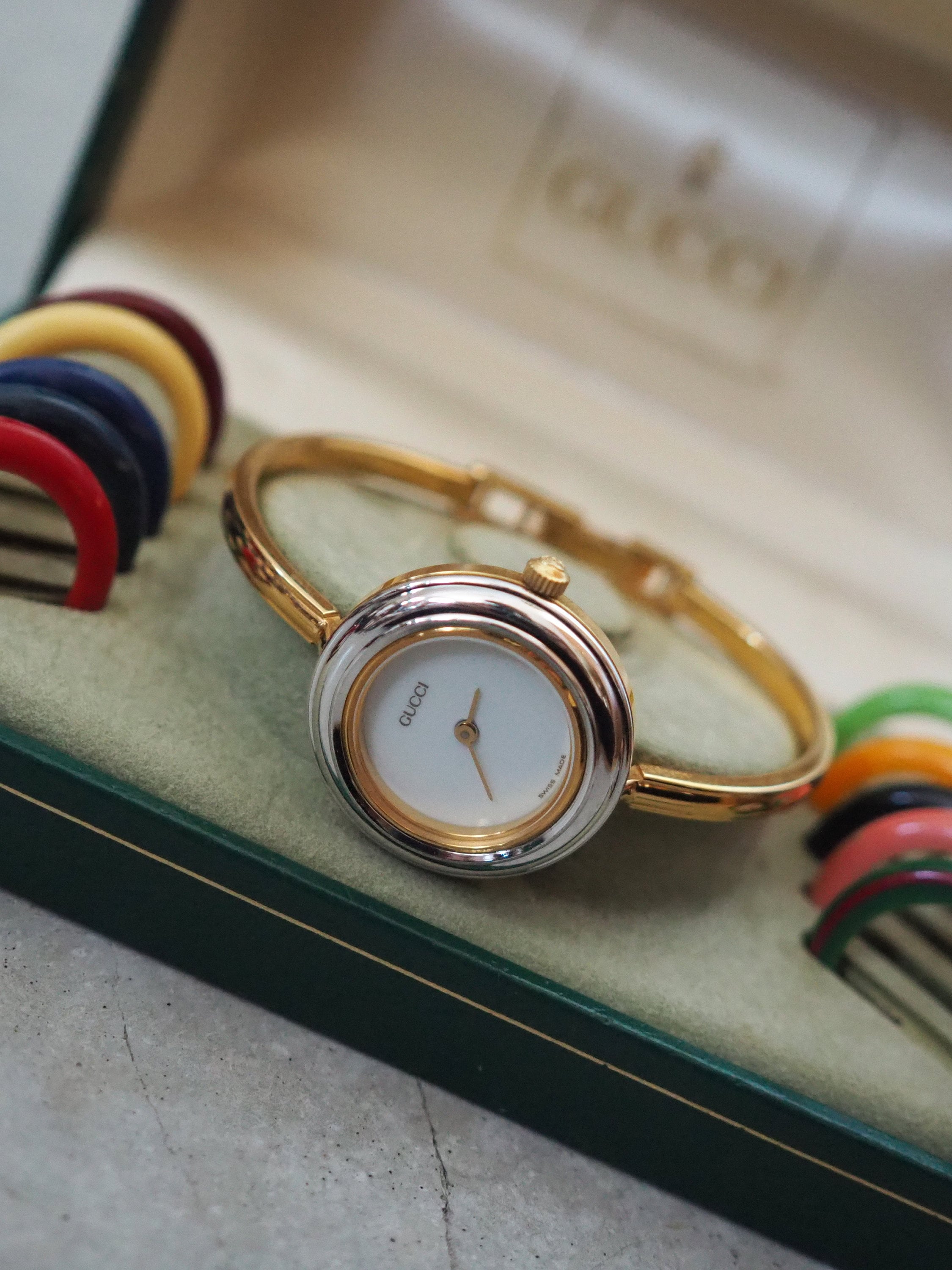GUCCI Accessories Change Bezel 11 colors Bangle watch Wristwatch Gold