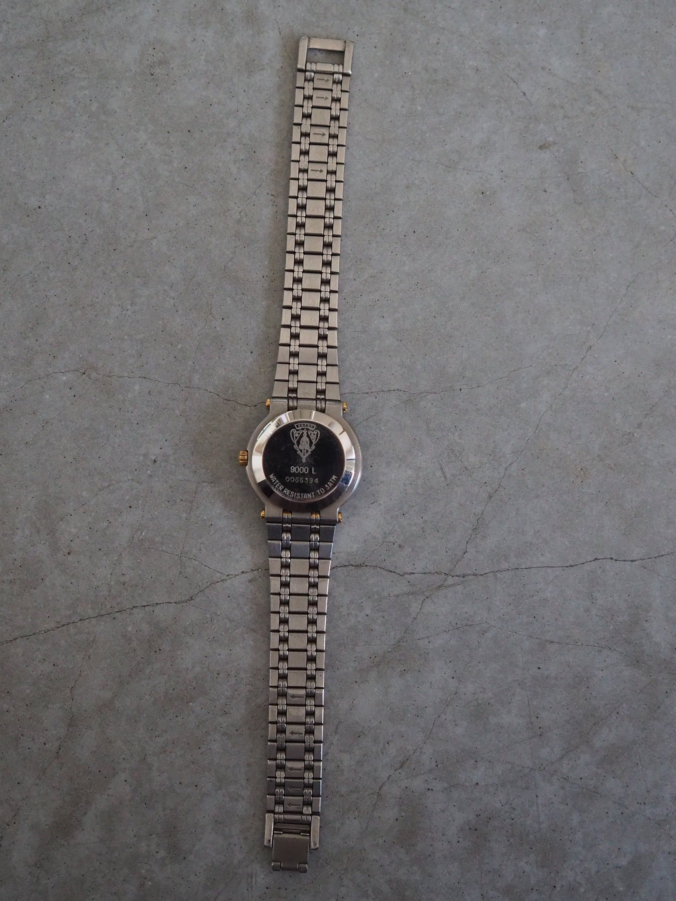 GUCCI Watch Wristwatch GG Gold Silver Metal Old Vintage Authentic