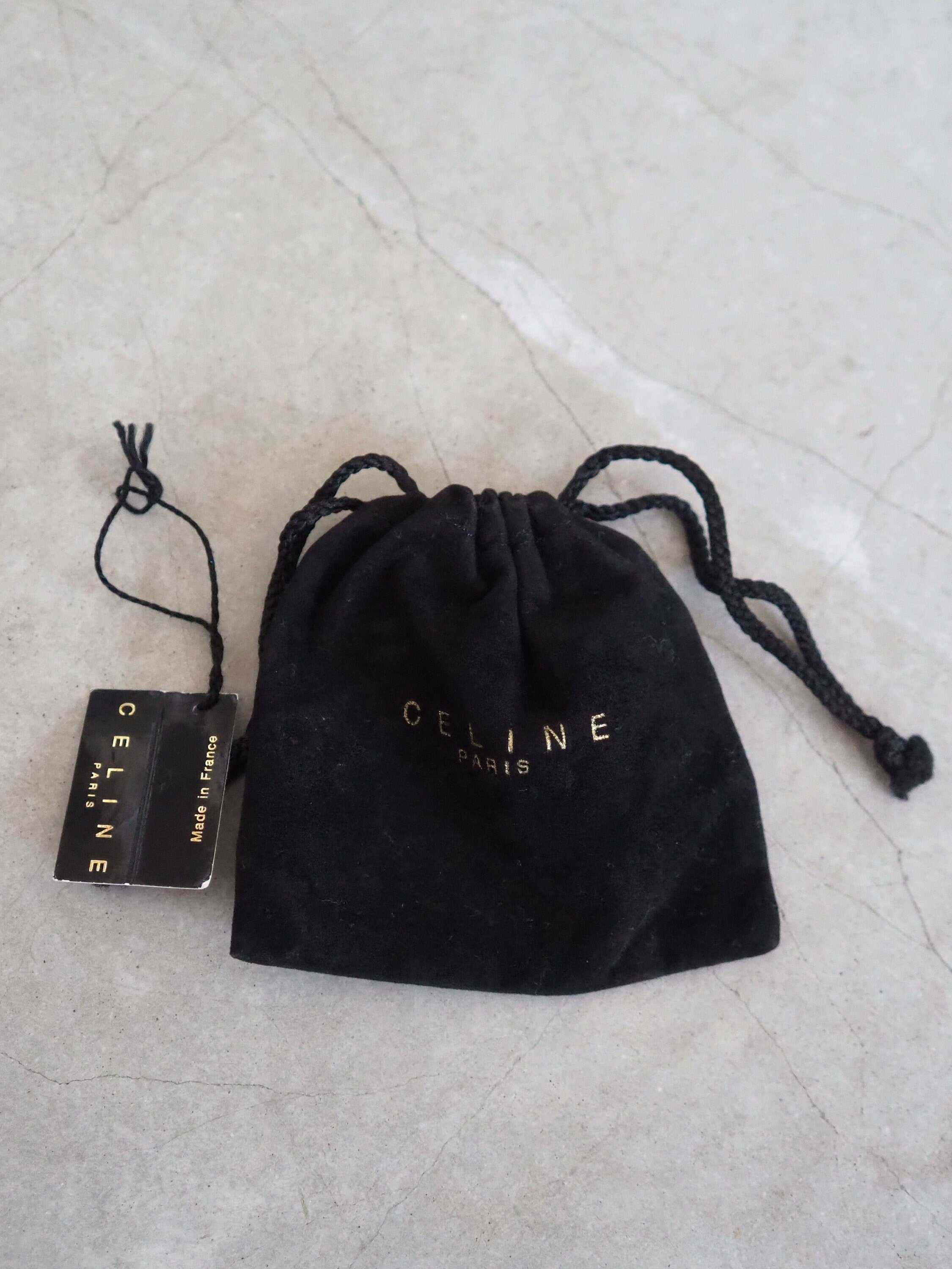 CELINE Macadam Key Charm Chain Holder Vintage Gold Logo Authentic