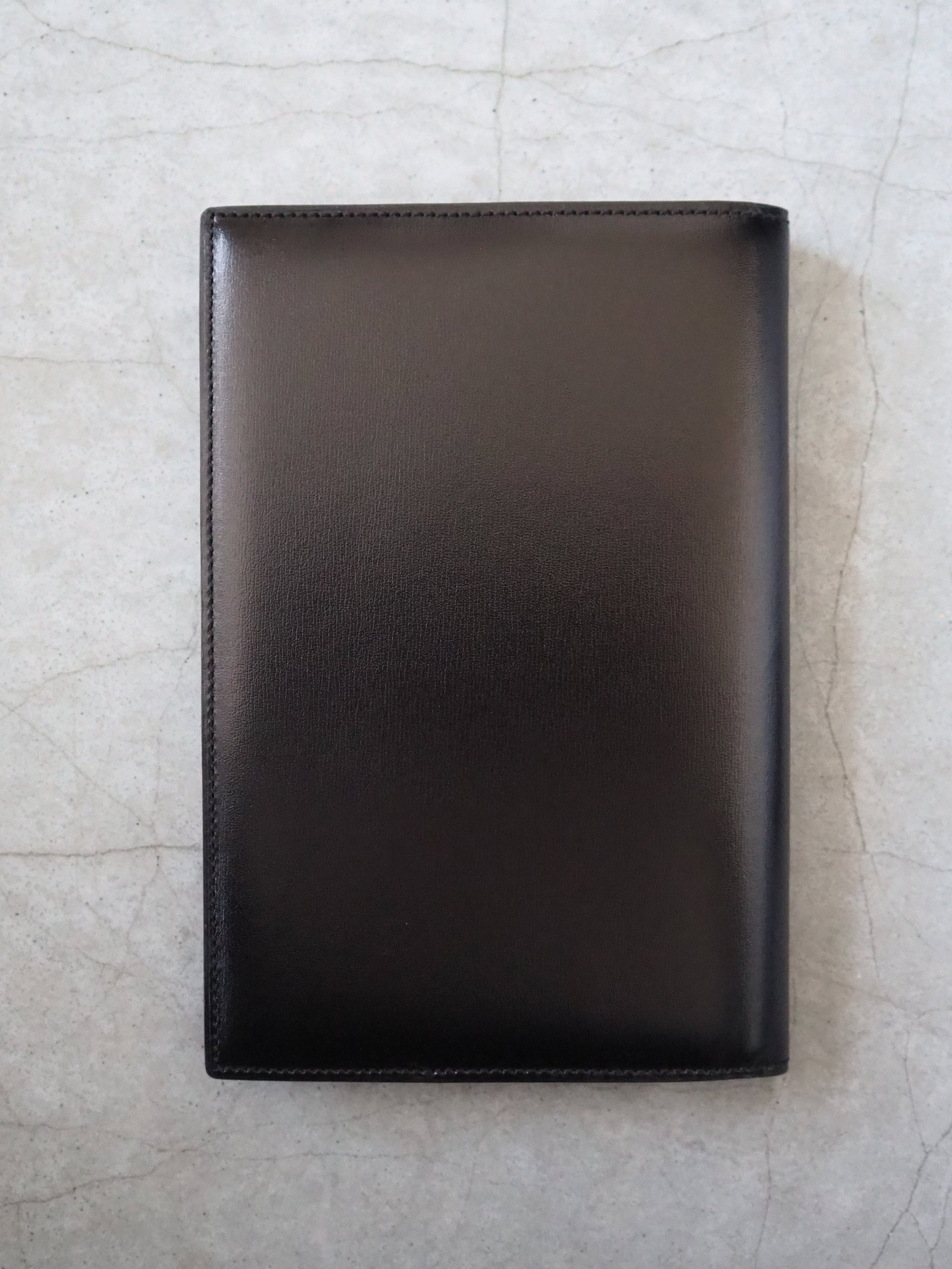 CELINE Logo Note Book Cover Leather Diary Black Vintage Authentic