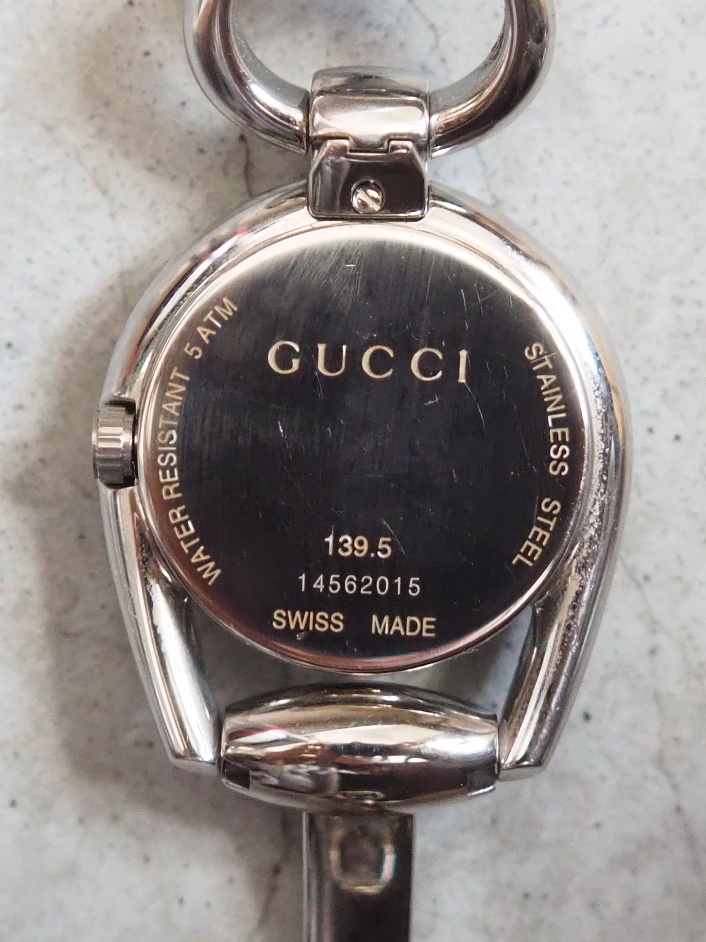 GUCCI Horse bit Watch Wristwatch GG Silver Stainless steel Authentic