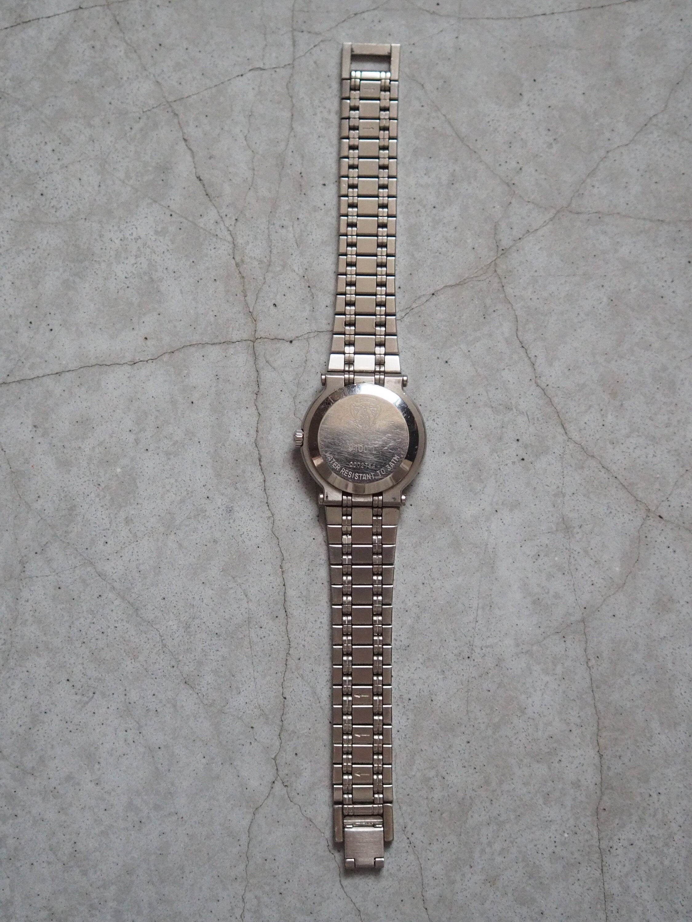 GUCCI Watch Wristwatch GG Silver Metal Old Vintage Authentic