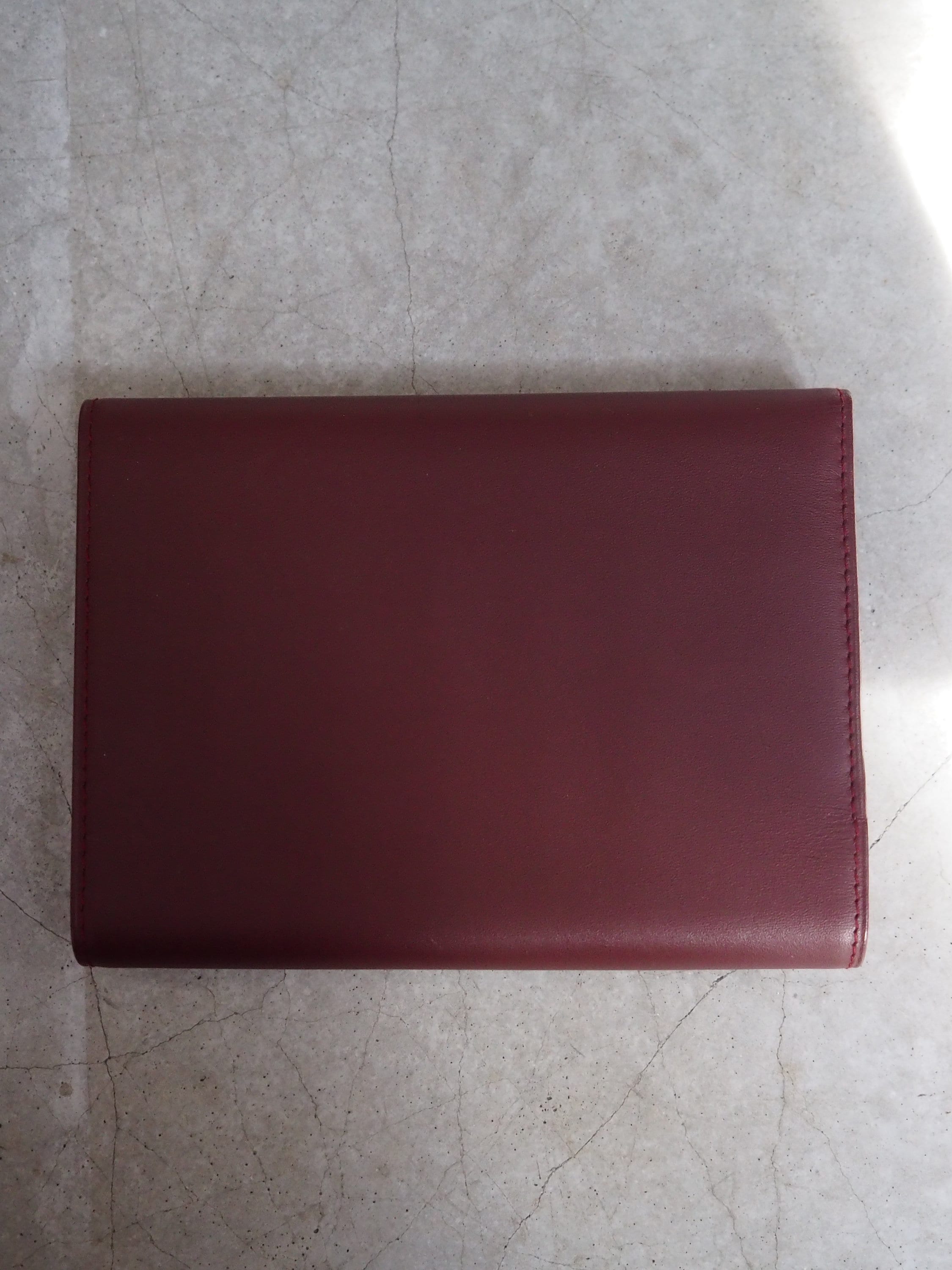 Cartier Wallet Red Leather MASTLINE Threefold Vintage Authentic